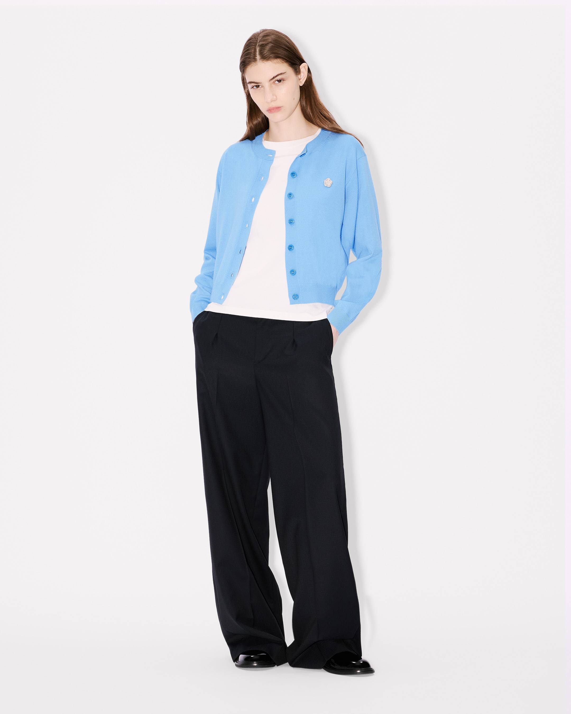 'Boke Flower' embroidered cardigan in Merino wool