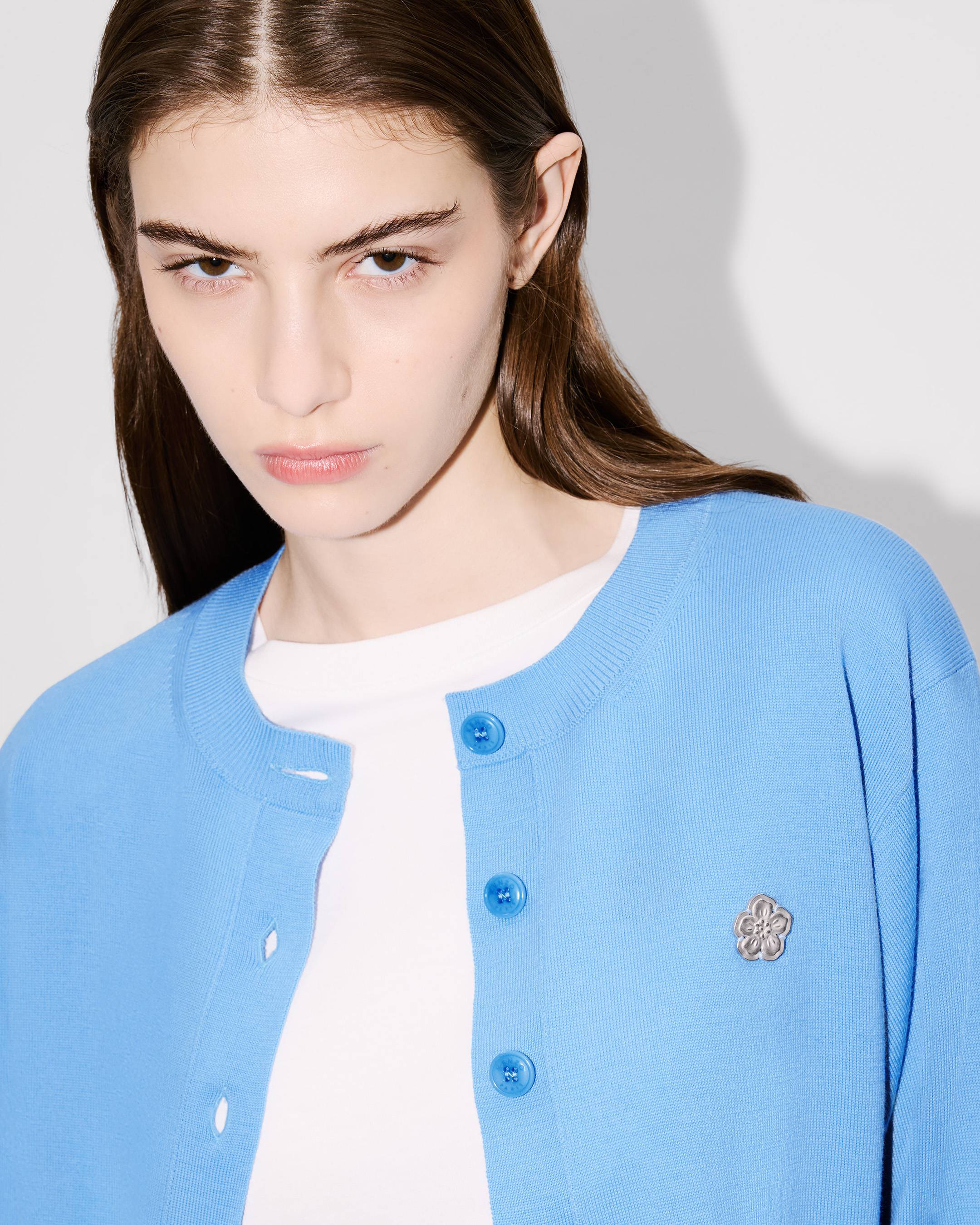 'Boke Flower' embroidered cardigan in Merino wool