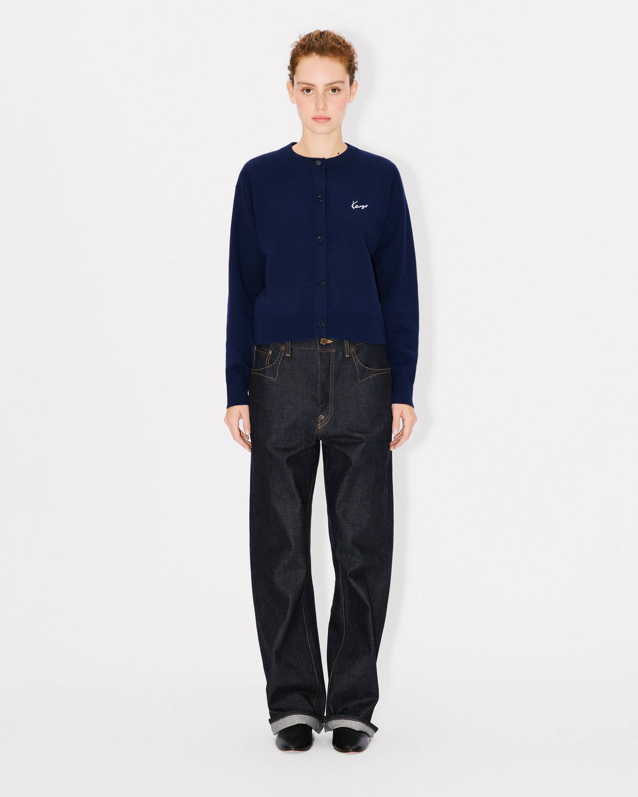 ♡♡♡ KENZO Archive Bouquet' embroidered cardigan in cotton wool