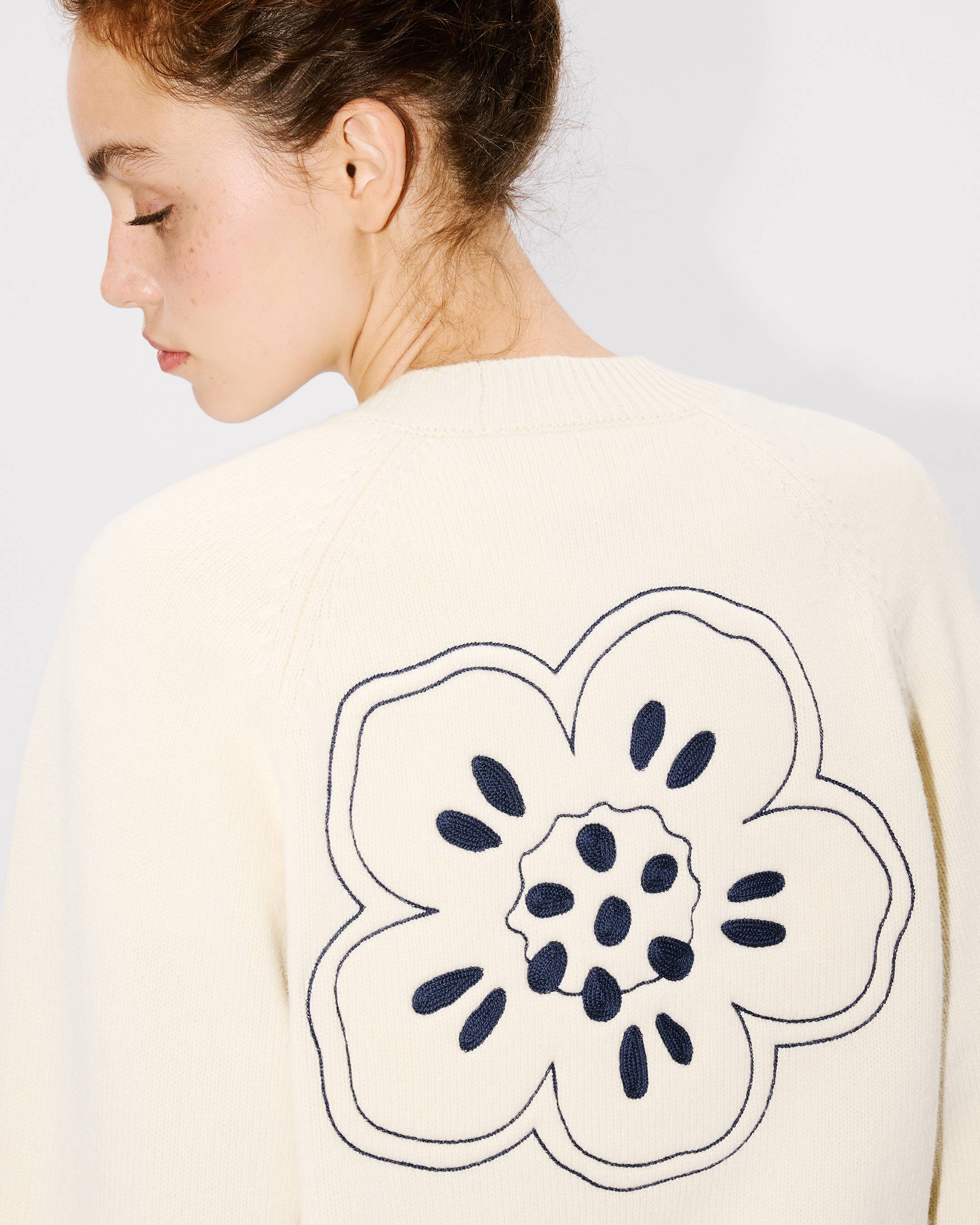 'Boke Flower' embroidered cardigan in wool