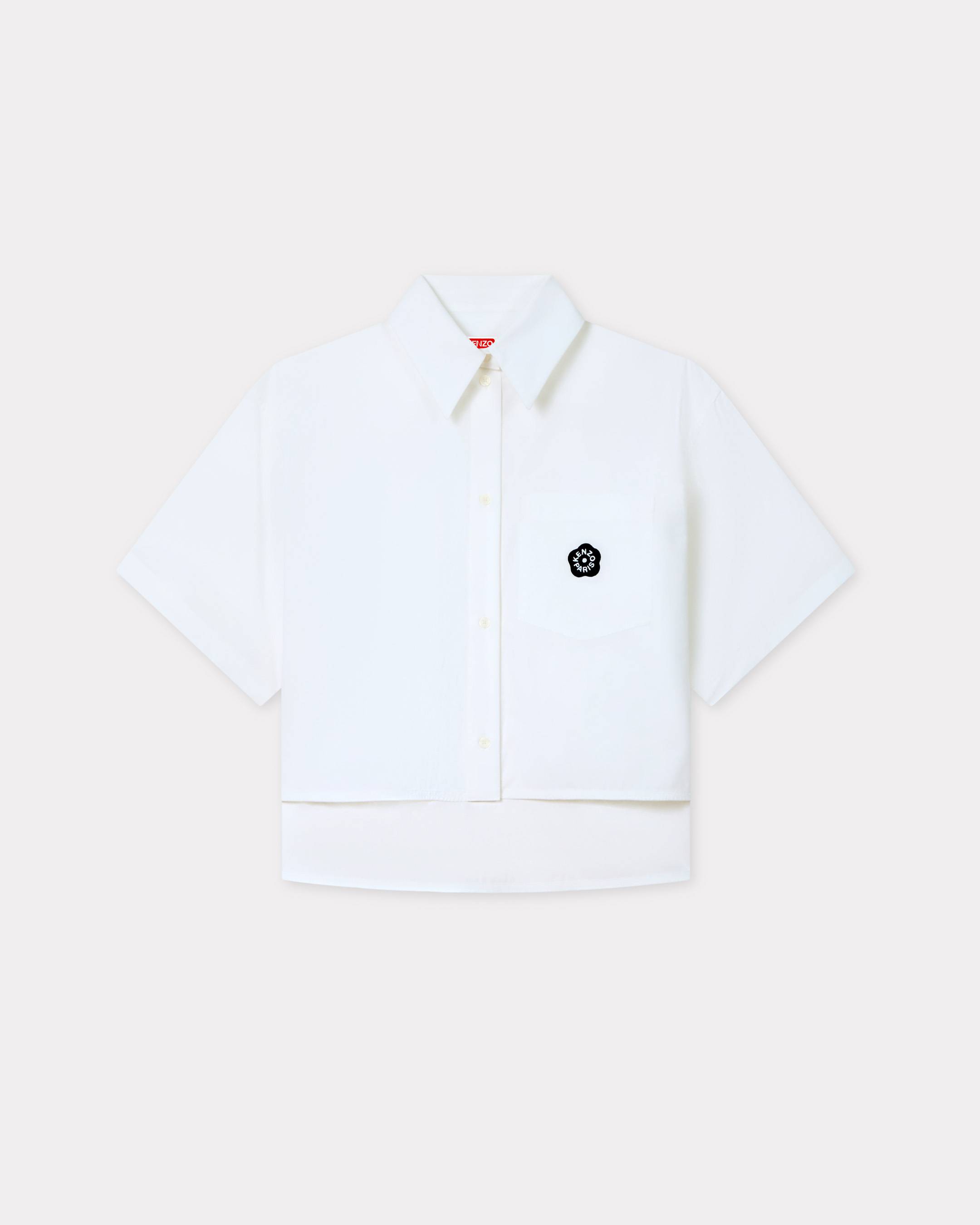KENZO 'Boke Flower 2.0' Short Dropped Shoulders Shirt In Cotton Poplin White Womens - Size 34