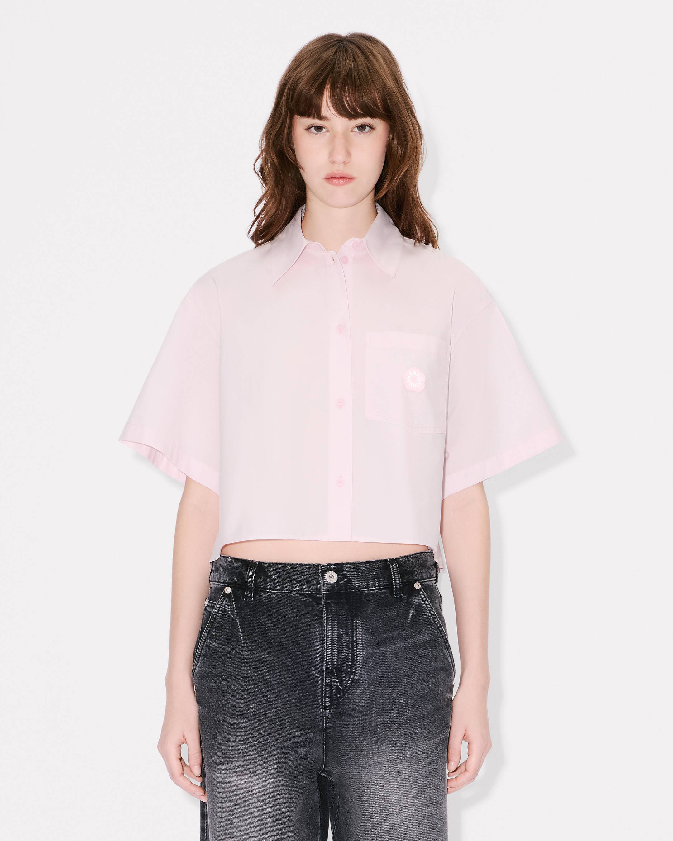 'Boke Flower 2.0' short dropped shoulders shirt in cotton poplin