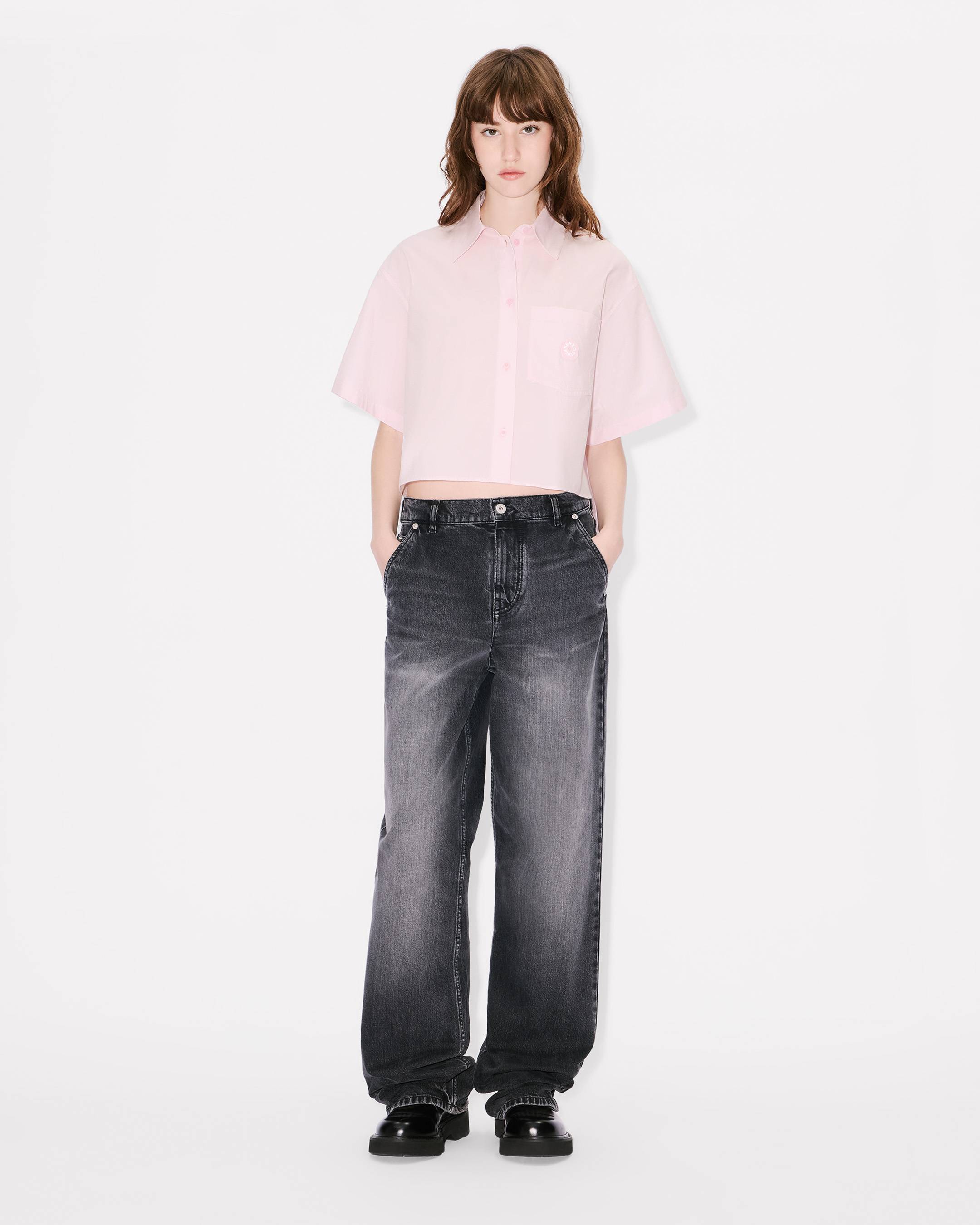 'Boke Flower 2.0' short dropped shoulders shirt in cotton poplin