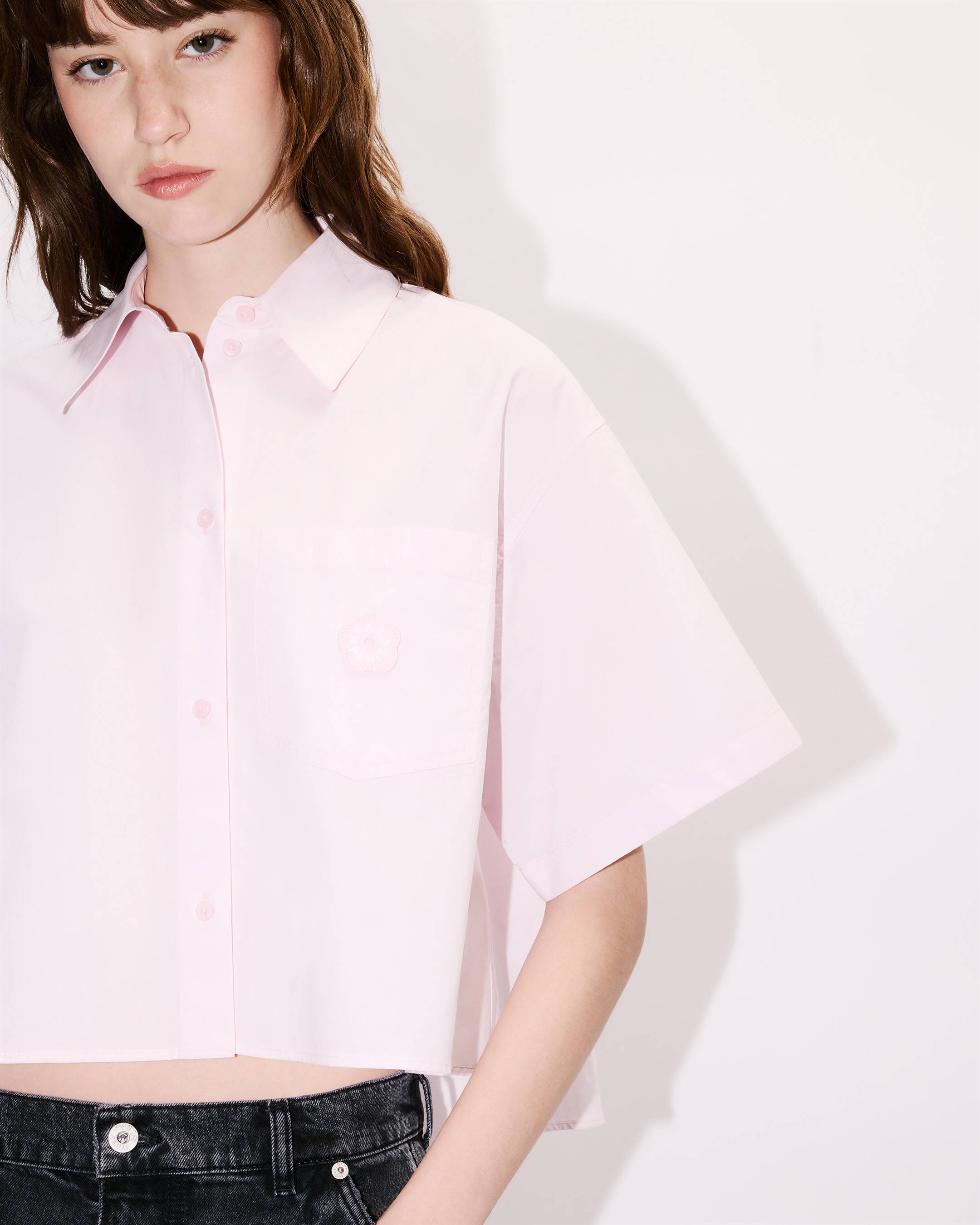 'Boke Flower 2.0' short dropped shoulders shirt in cotton poplin