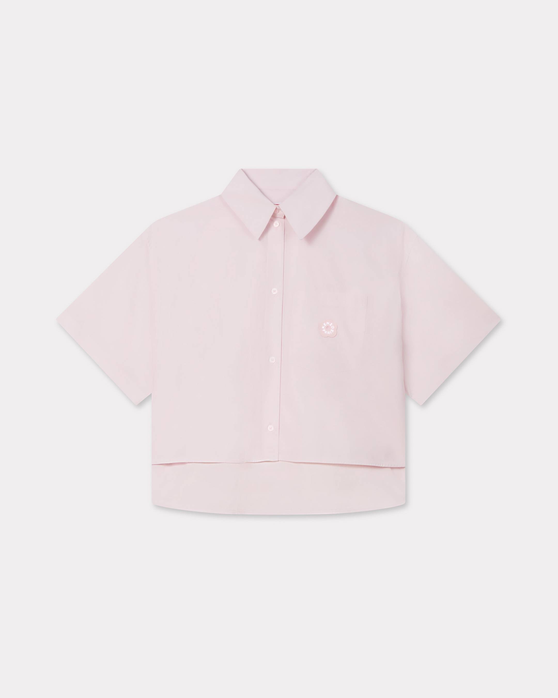 KENZO Chemise Courte à Épaules Tombantes 'Boke Flower 2.0' En Popeline De Coton, Femme, Rose Pastel, Taille , 42