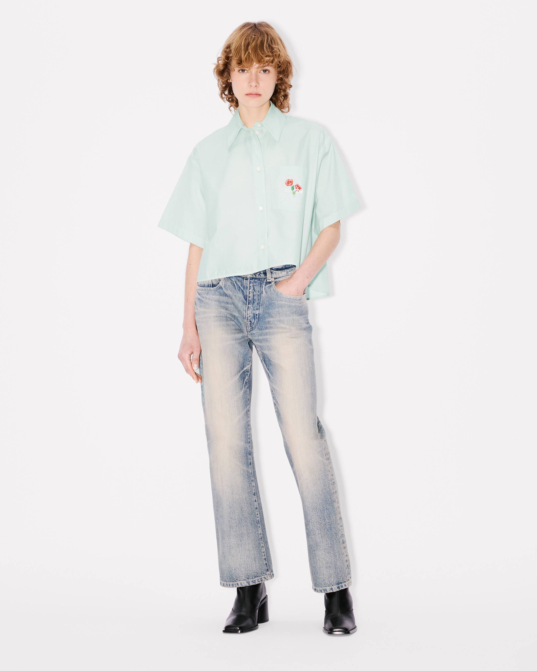 'KENZO Archive Bouquet' cropped shirt in cotton poplin