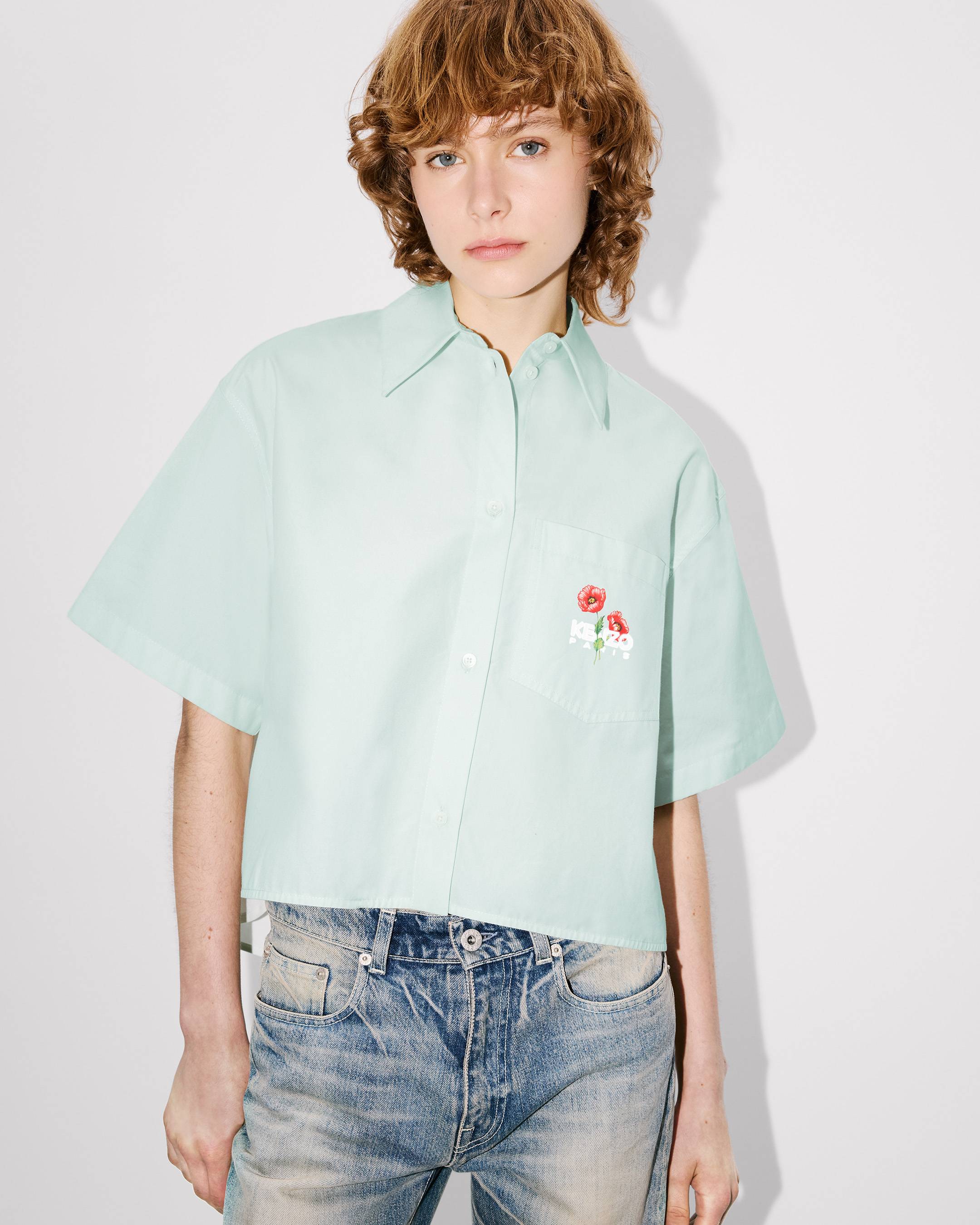 'KENZO Archive Bouquet' cropped shirt in cotton poplin