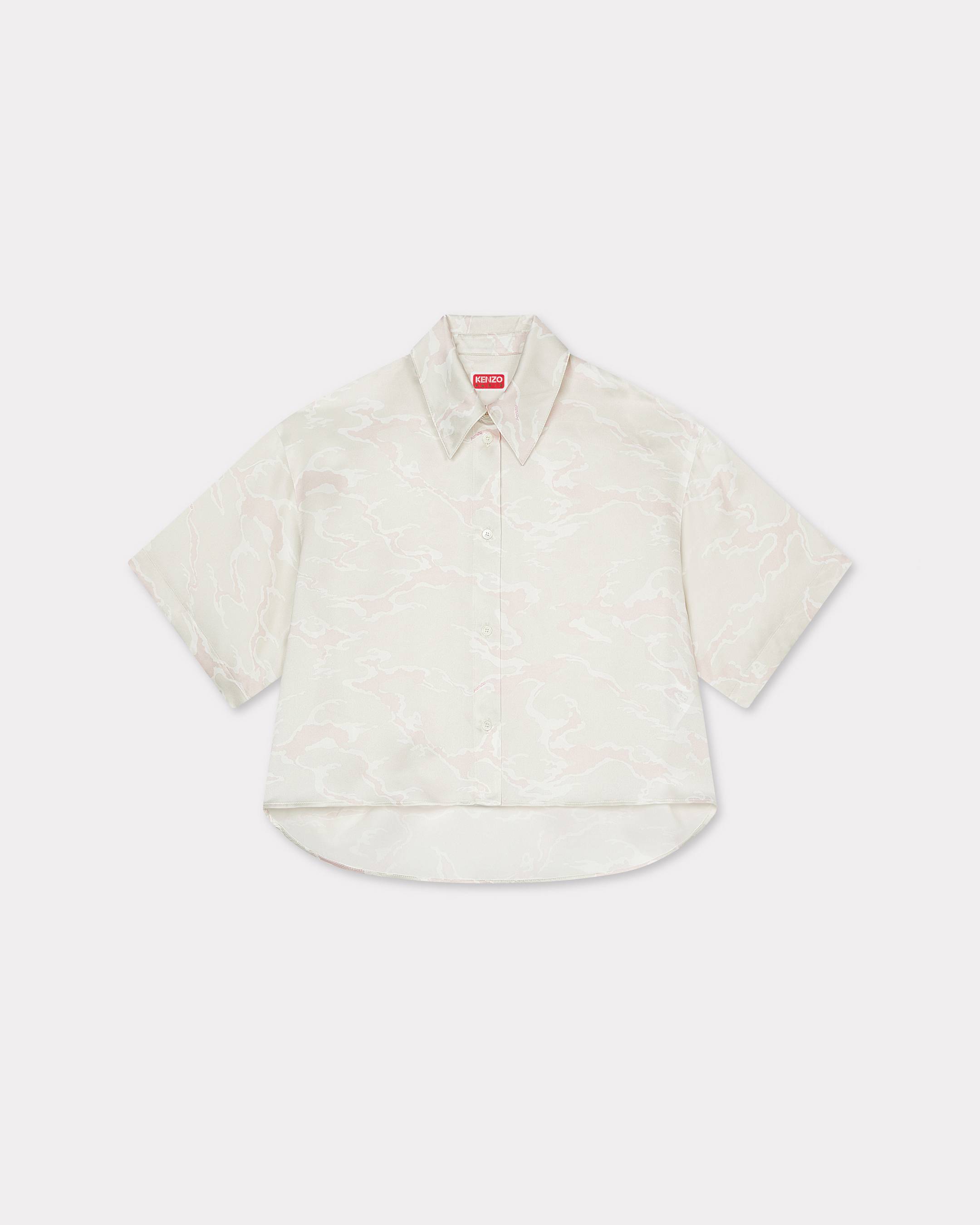 KENZO 'Kenzo Ocean Camo' Shirt In Silk Pearl Grey - Womens Size 34