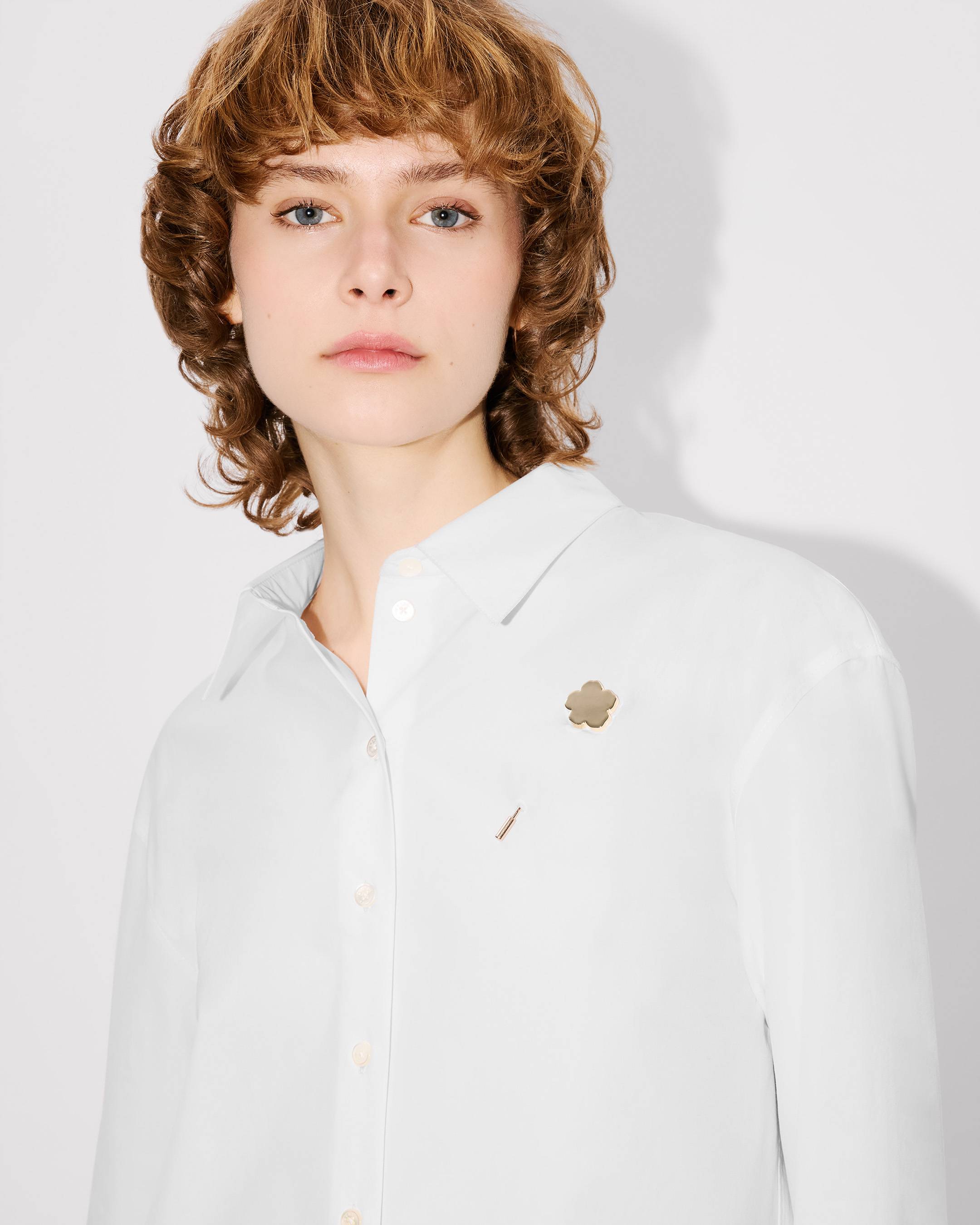 Chemise à pin 'Boke Flower' en popeline de coton