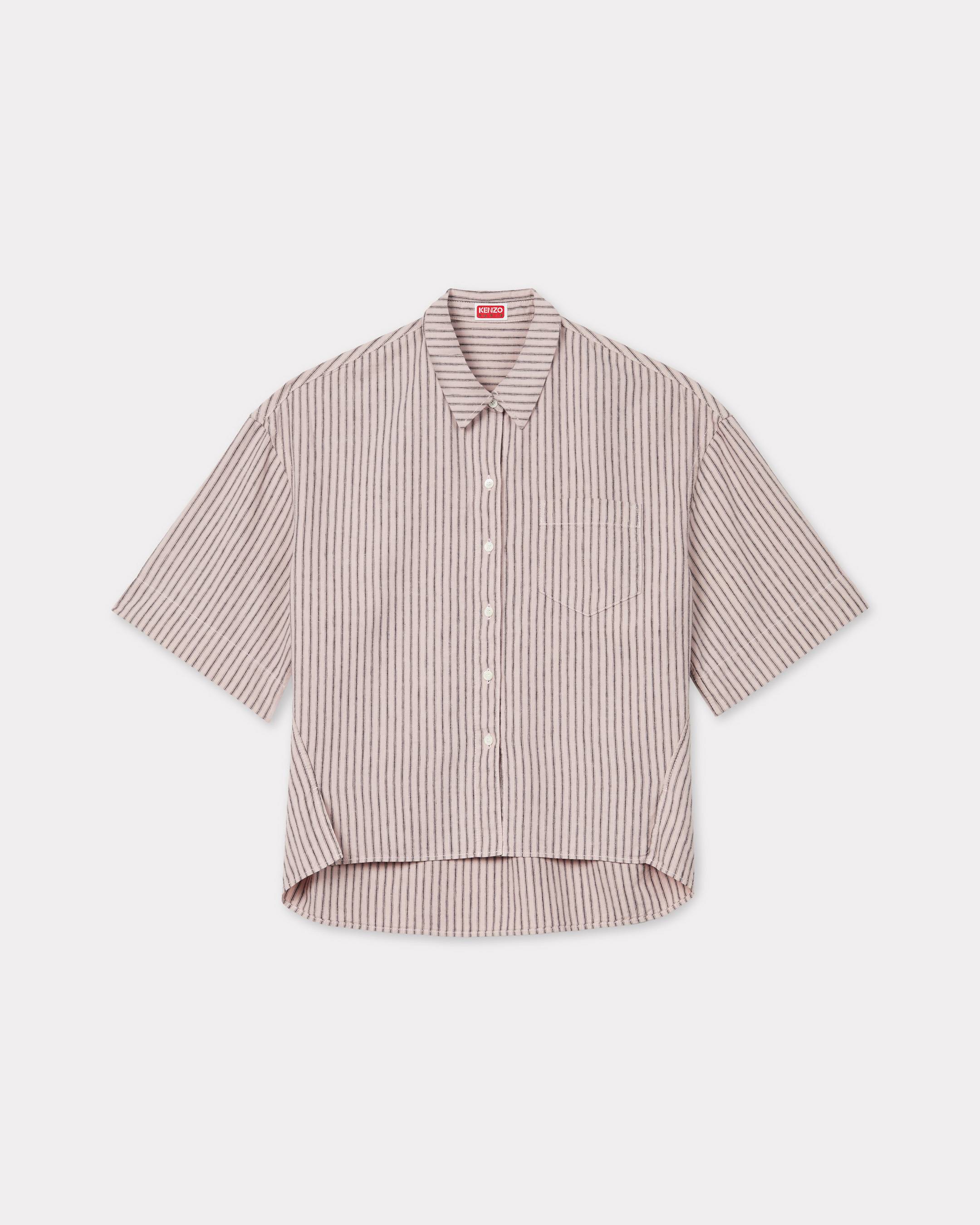 KENZO 'Kenzo Coast Lines' Cocoon Shirt In Cotton Linen Faded Pink Womens - Size S