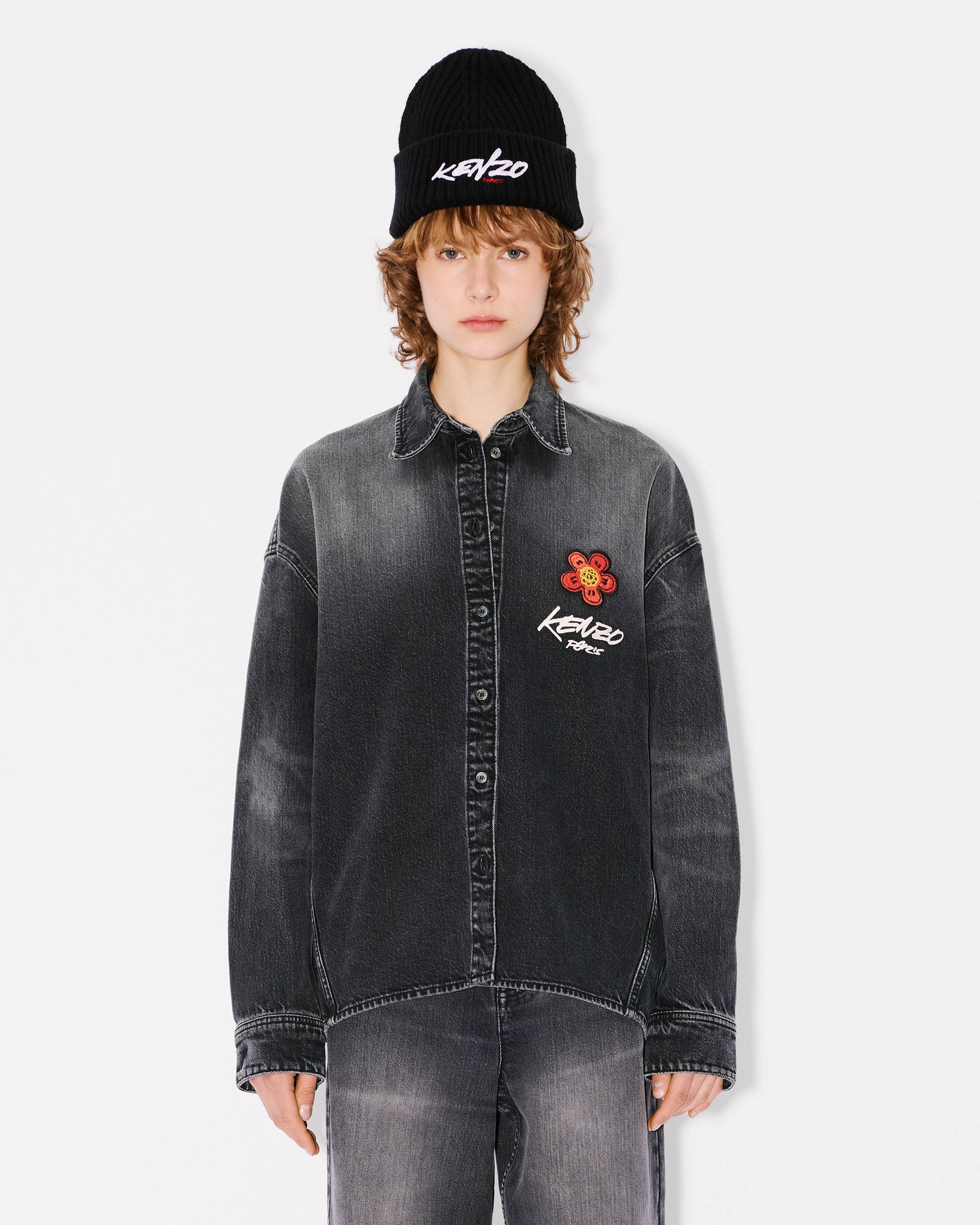 'Kenzo x Futura 2000' embroidered workwear shirt in Japanese denim