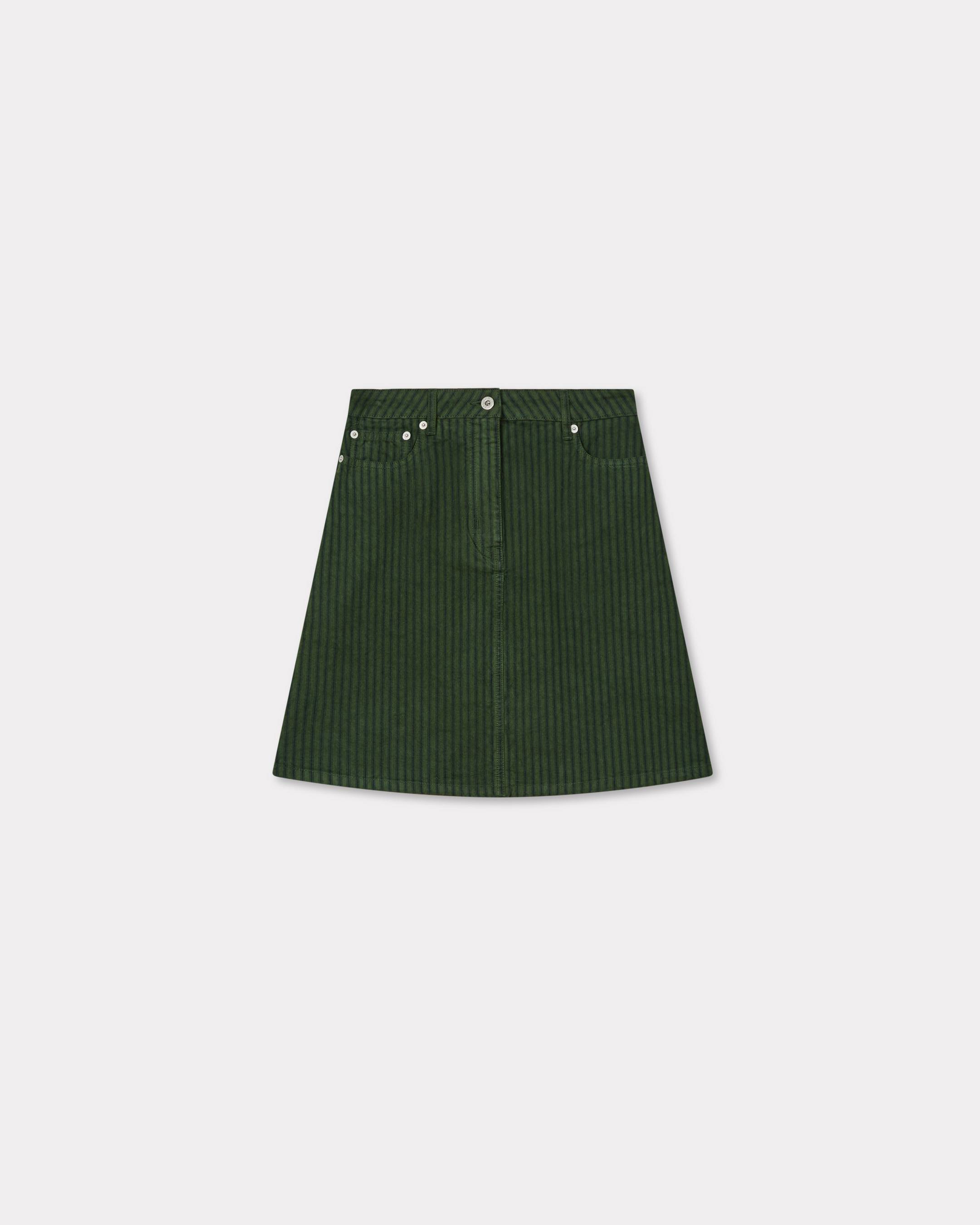 KENZO 'Kenzo Coast Lines' Skirt In Japanese Denim Olive - Womens Size 31