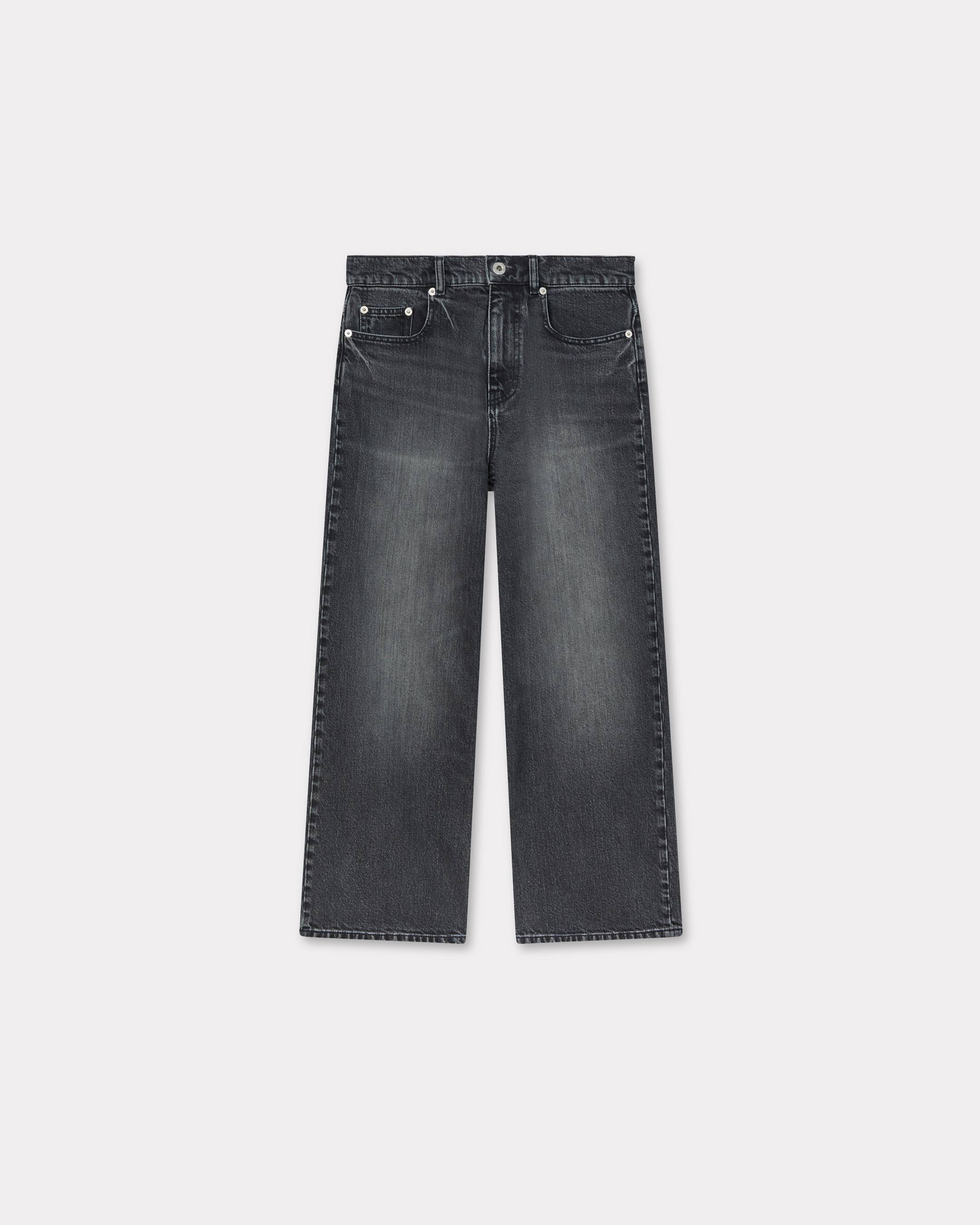KENZO 'Kenzo x Futura 2000' Sumire Cropped Pants In Japanese Denim Medium Stone Black Womens - Size 25