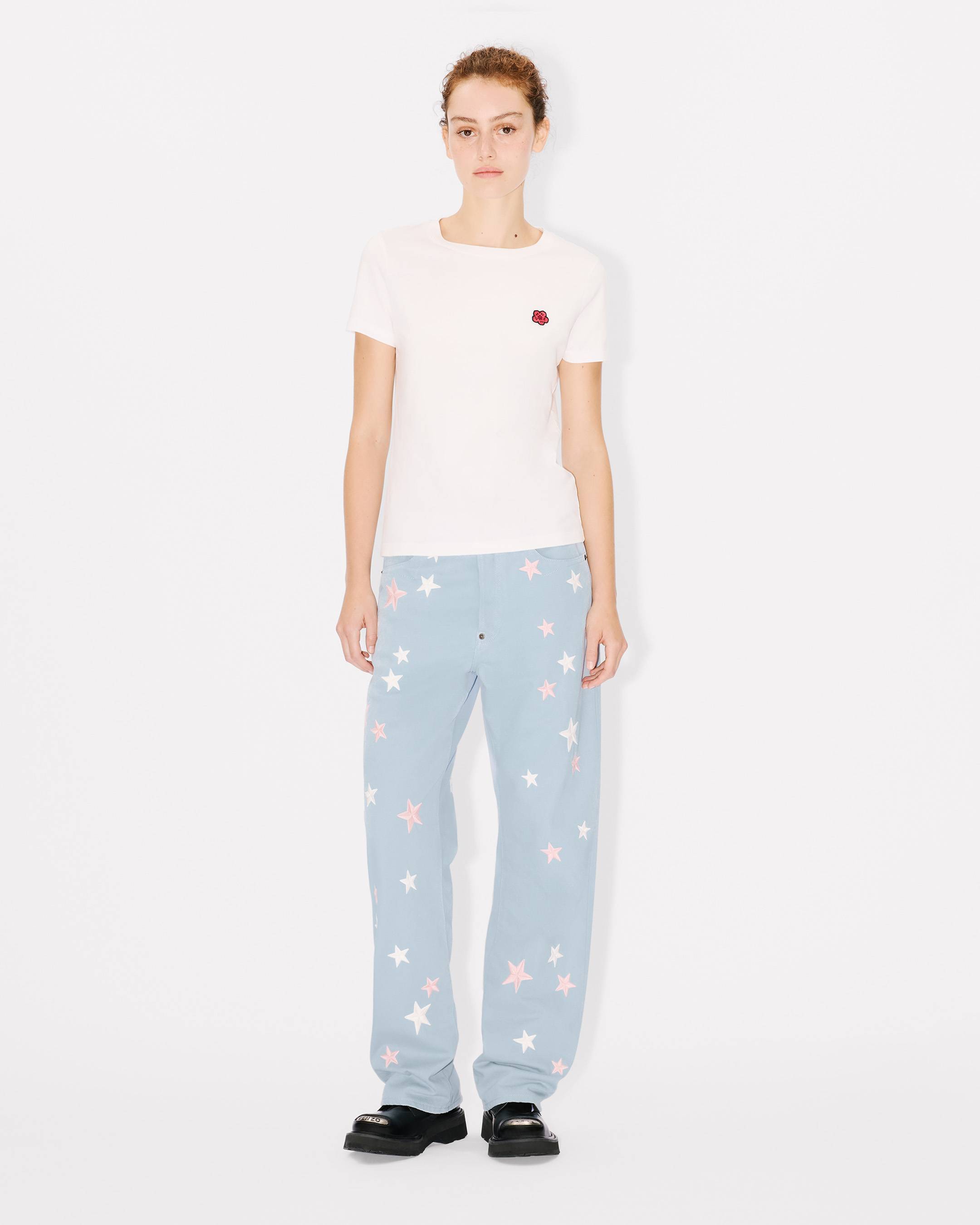 'KENZO Stars' embroidered low-waist pants in japanese denim