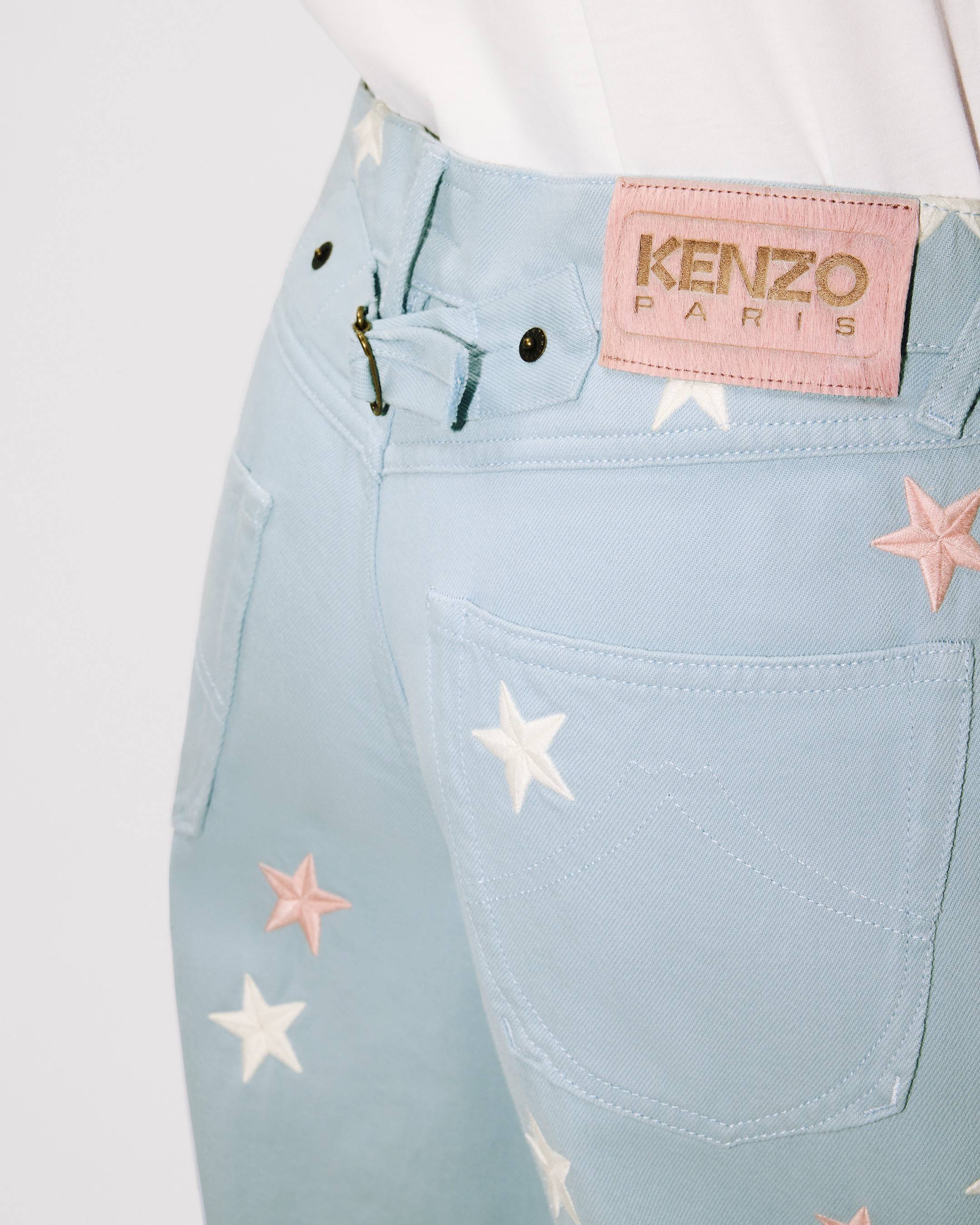 'KENZO Stars' embroidered low-waist pants japanese denim