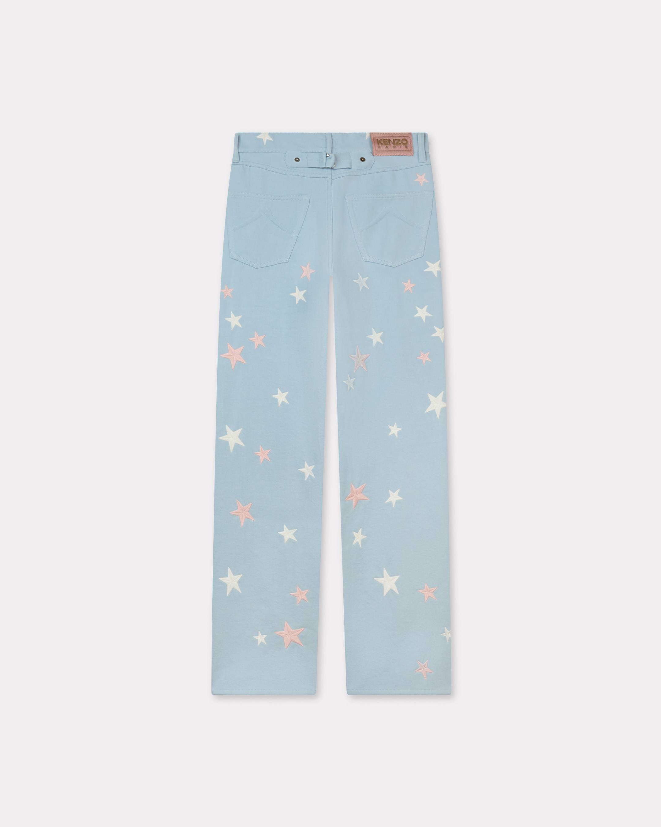 'KENZO Stars' embroidered low-waist pants in japanese denim