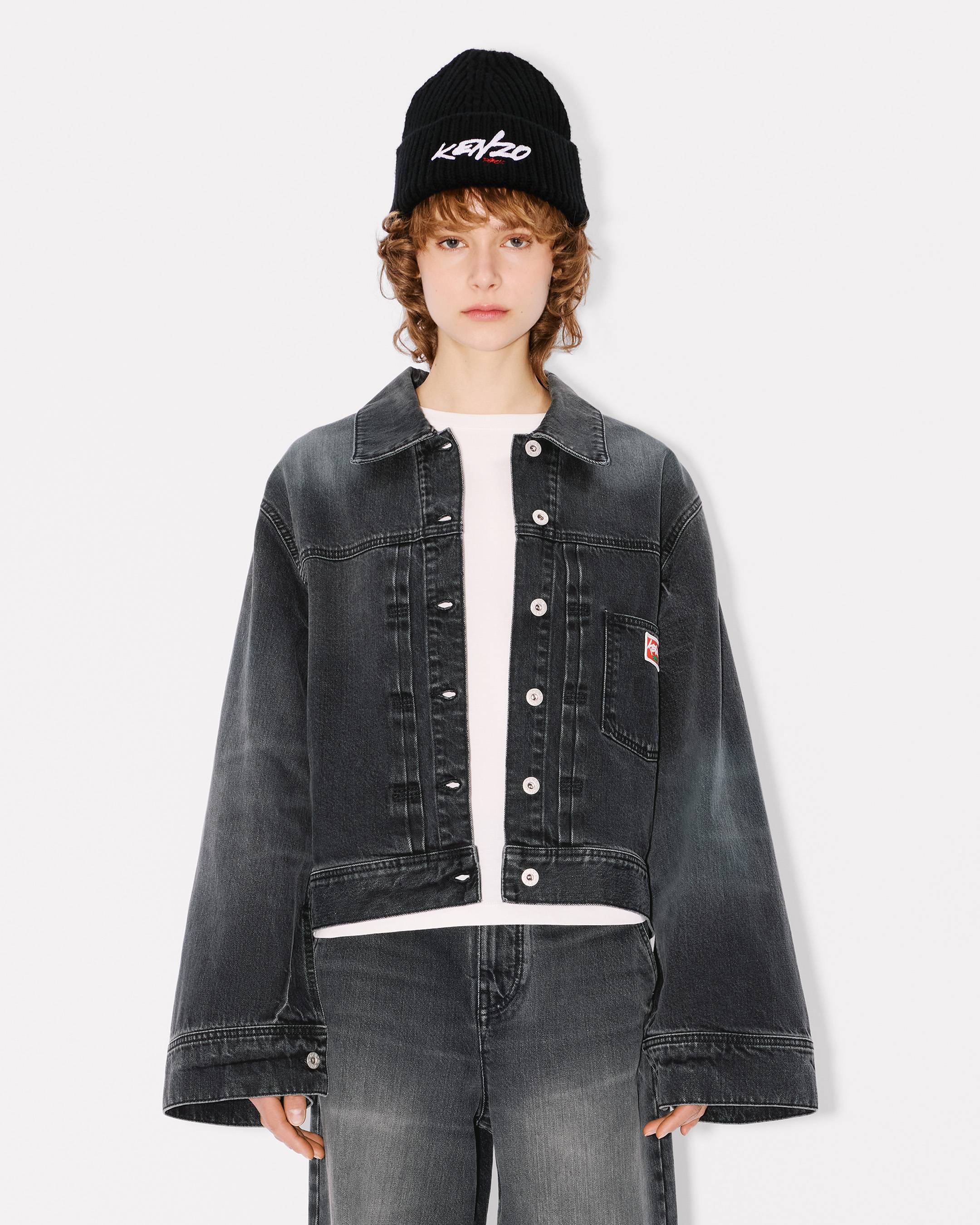 Veste à manches kimono brodée 'Kenzo x Futura 2000' en denim japonais