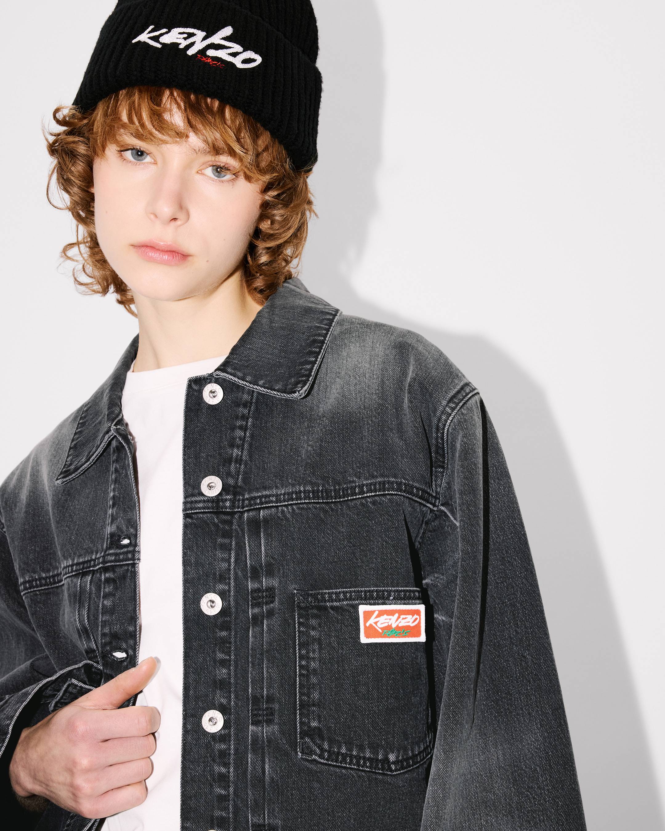 Veste à manches kimono brodée 'Kenzo x Futura 2000' en denim japonais