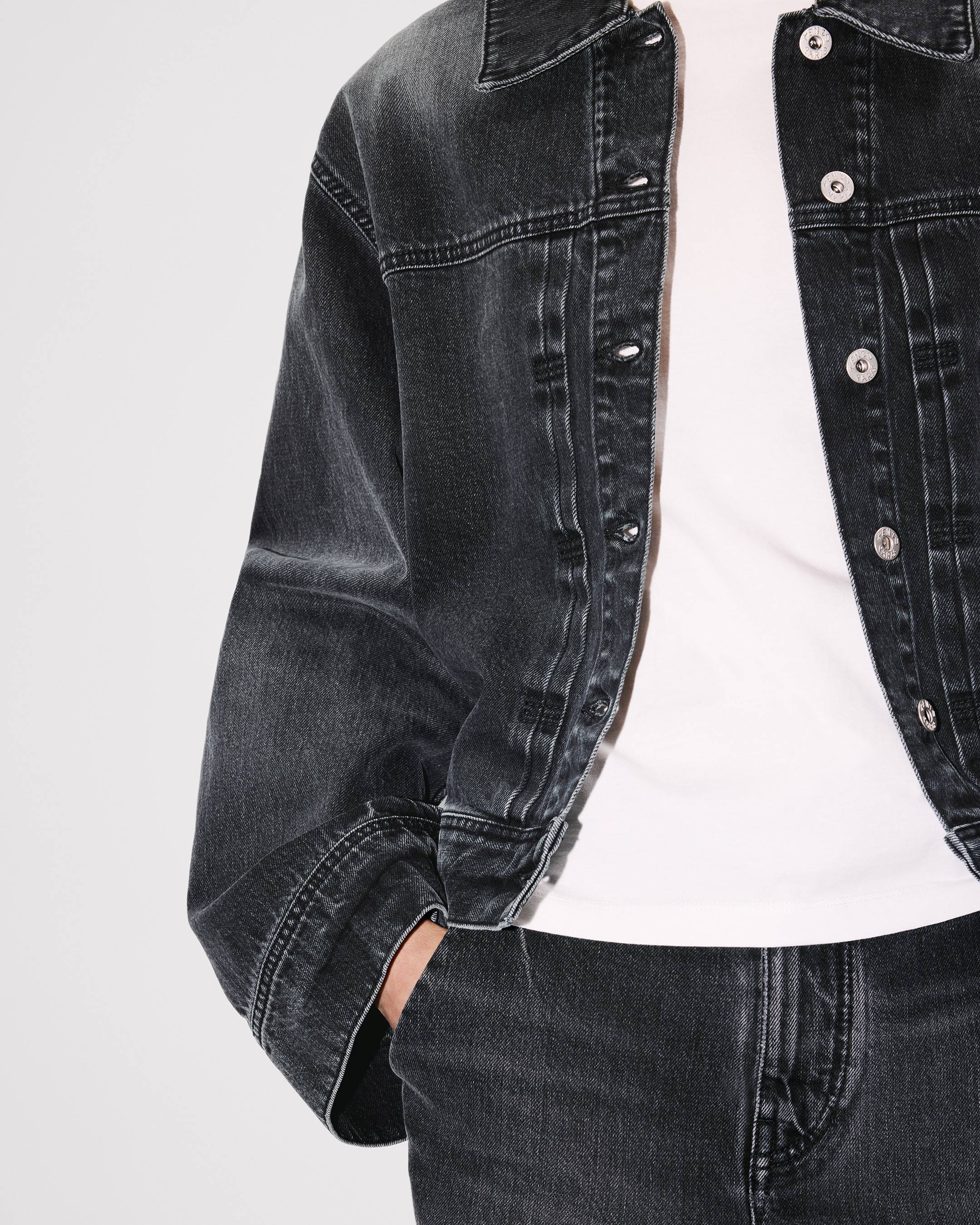 Veste à manches kimono brodée 'Kenzo x Futura 2000' en denim japonais