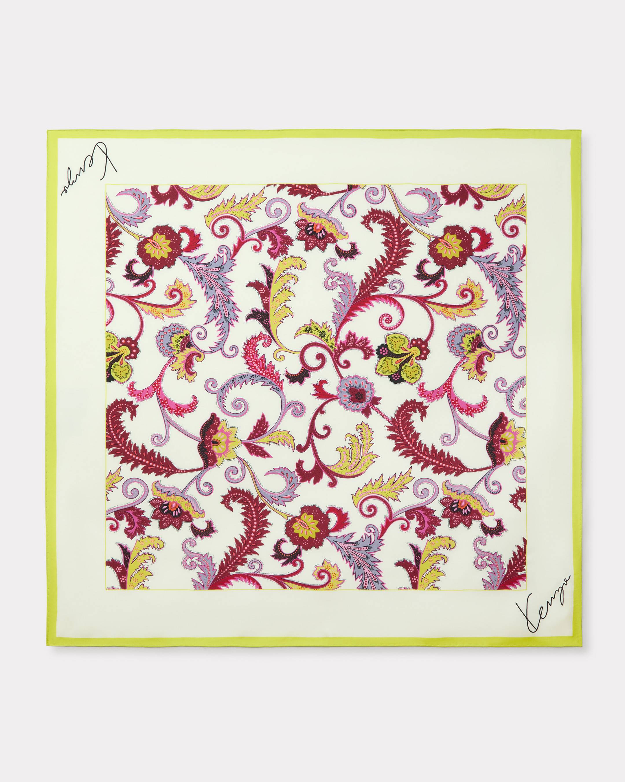KENZO 'Kenzo Paisley' Square In Silk Cream Womens - Size One