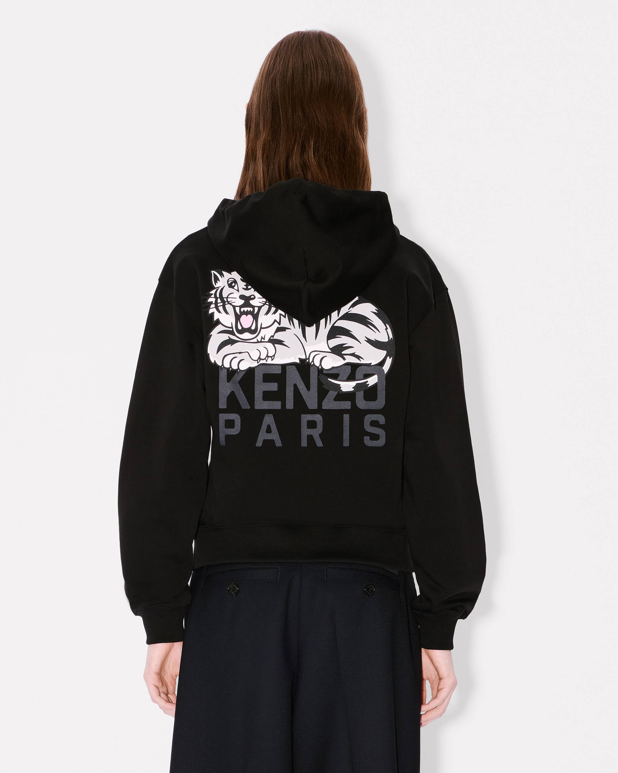 Sweatshirt à capuche zippé 'KENZO Happy Tiger' en coton