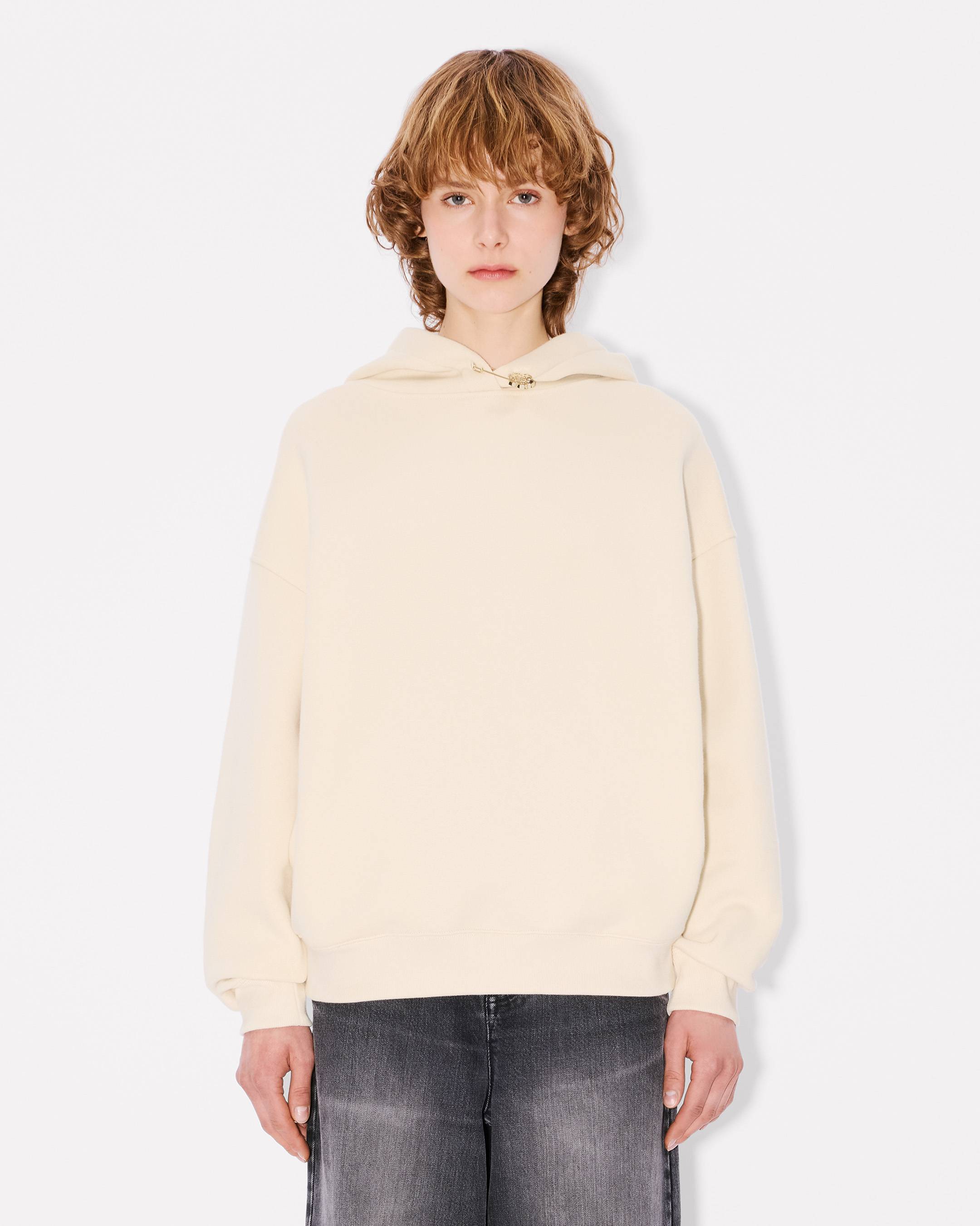 'Boke Flower' pin oversized hoodie in cotton