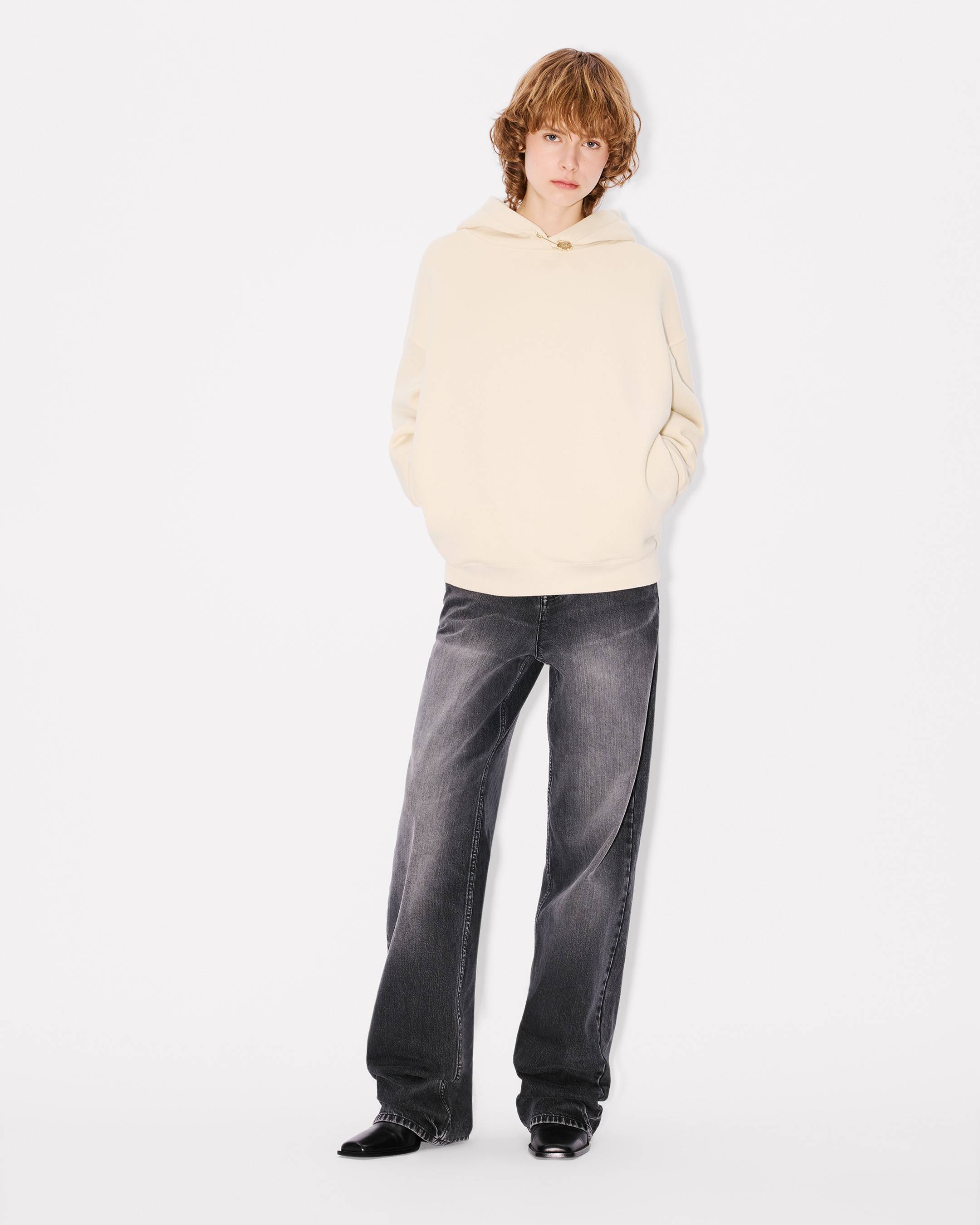 'Boke Flower' pin oversized hoodie in cotton