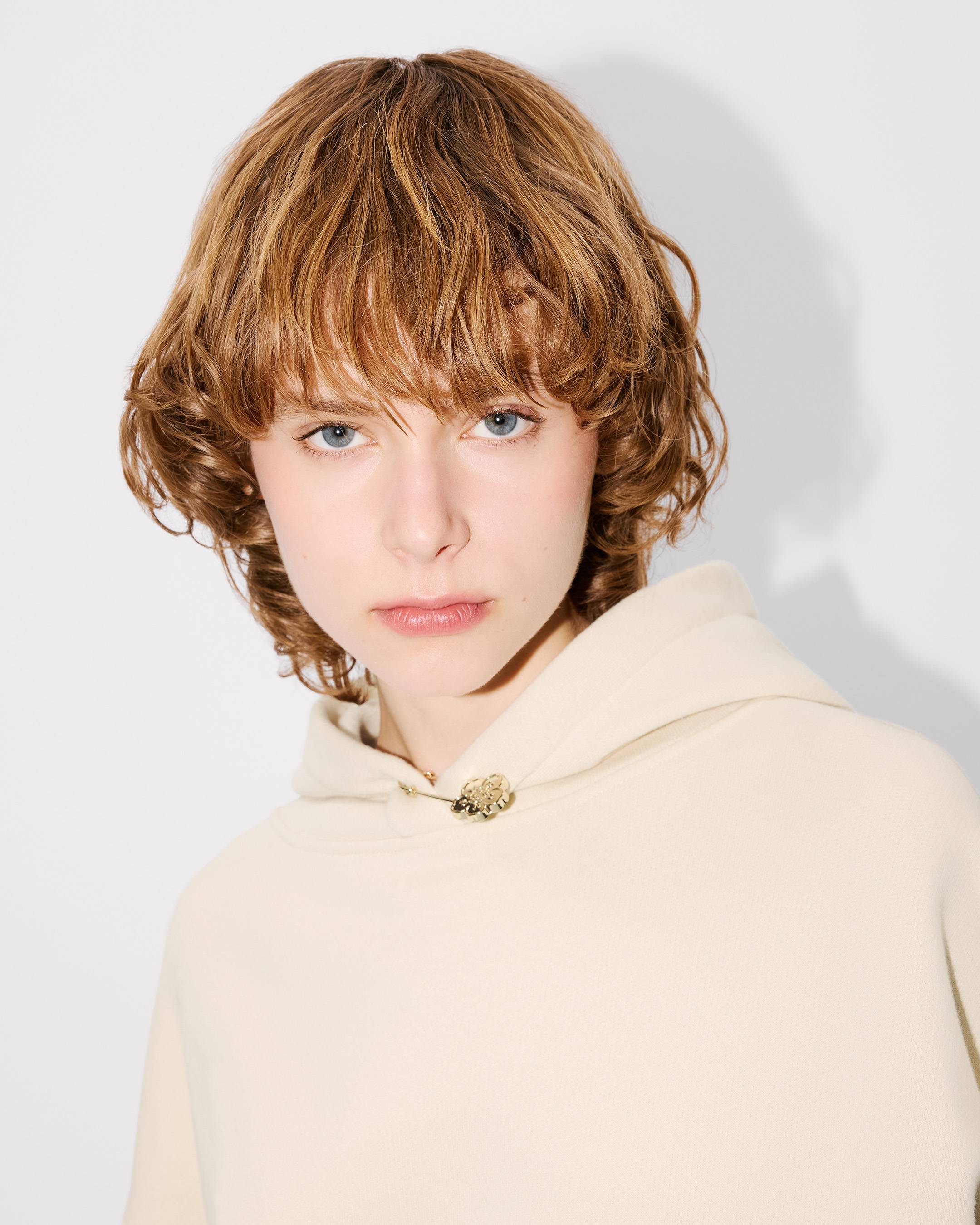 'Boke Flower' pin oversized hoodie in cotton
