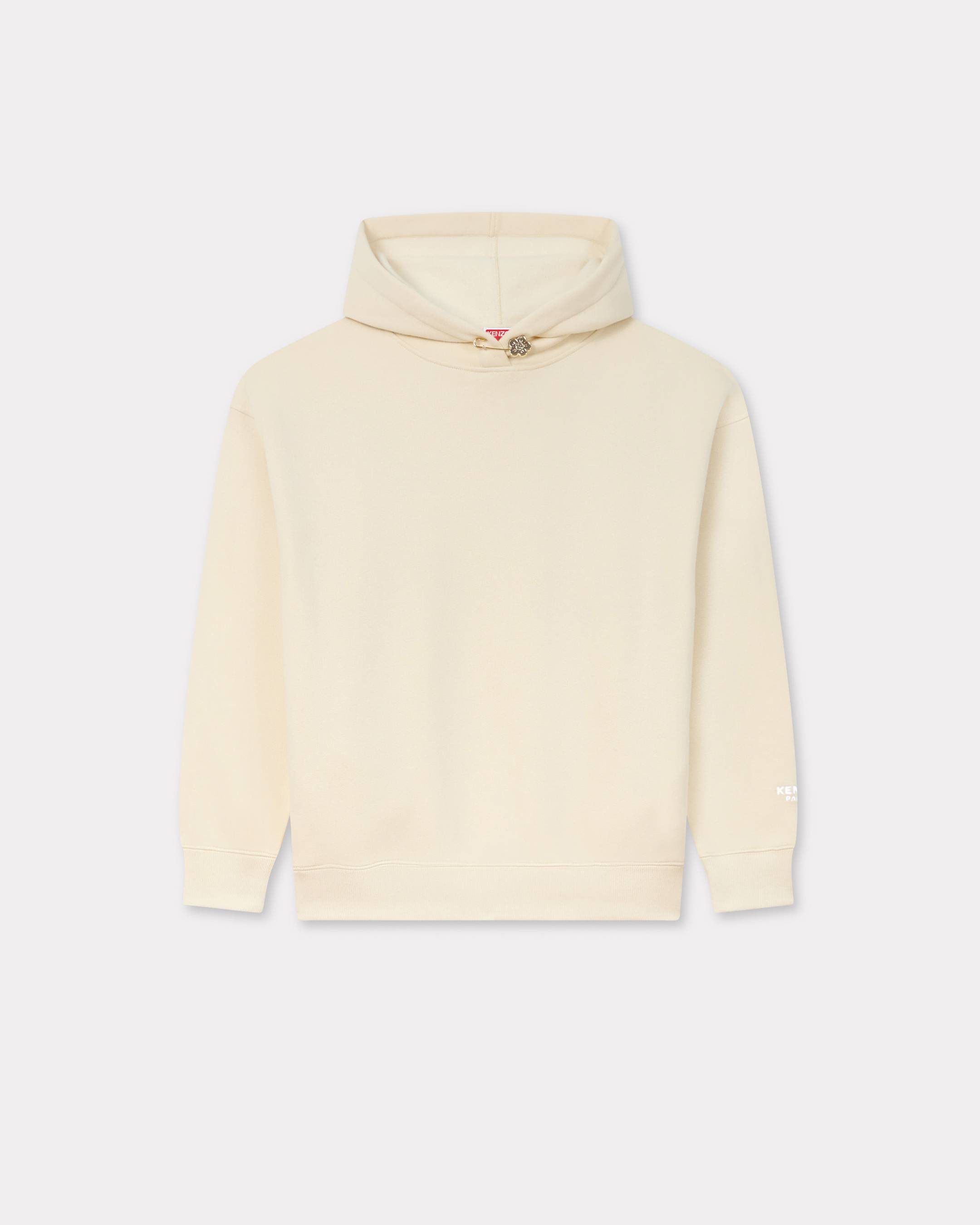 KENZO 'Boke Flower' Pin Oversized Hoodie In Cotton Cream - Womens Size Xs