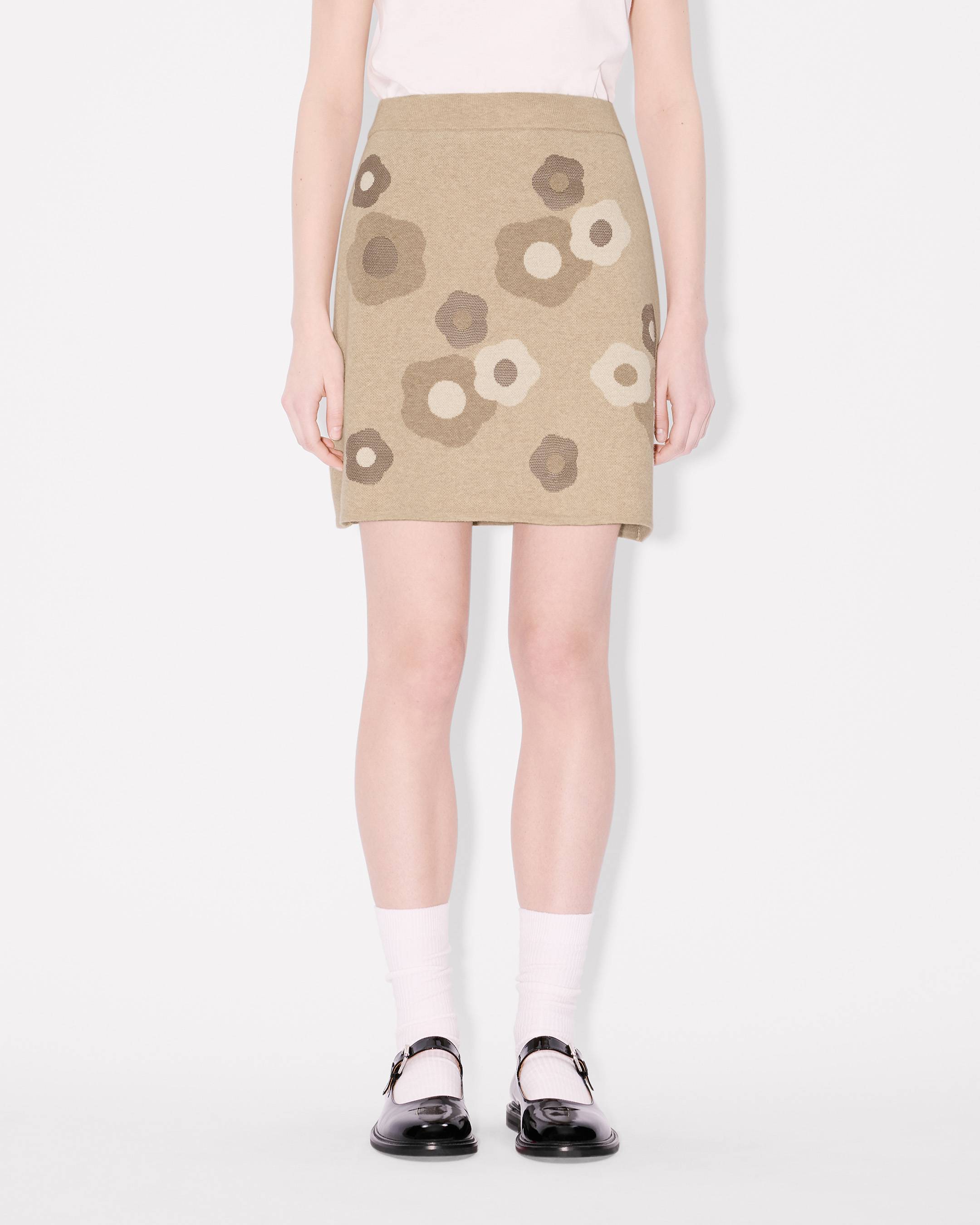 Mini-jupe brodée 'Hana Dots' en mélange de laine et coton