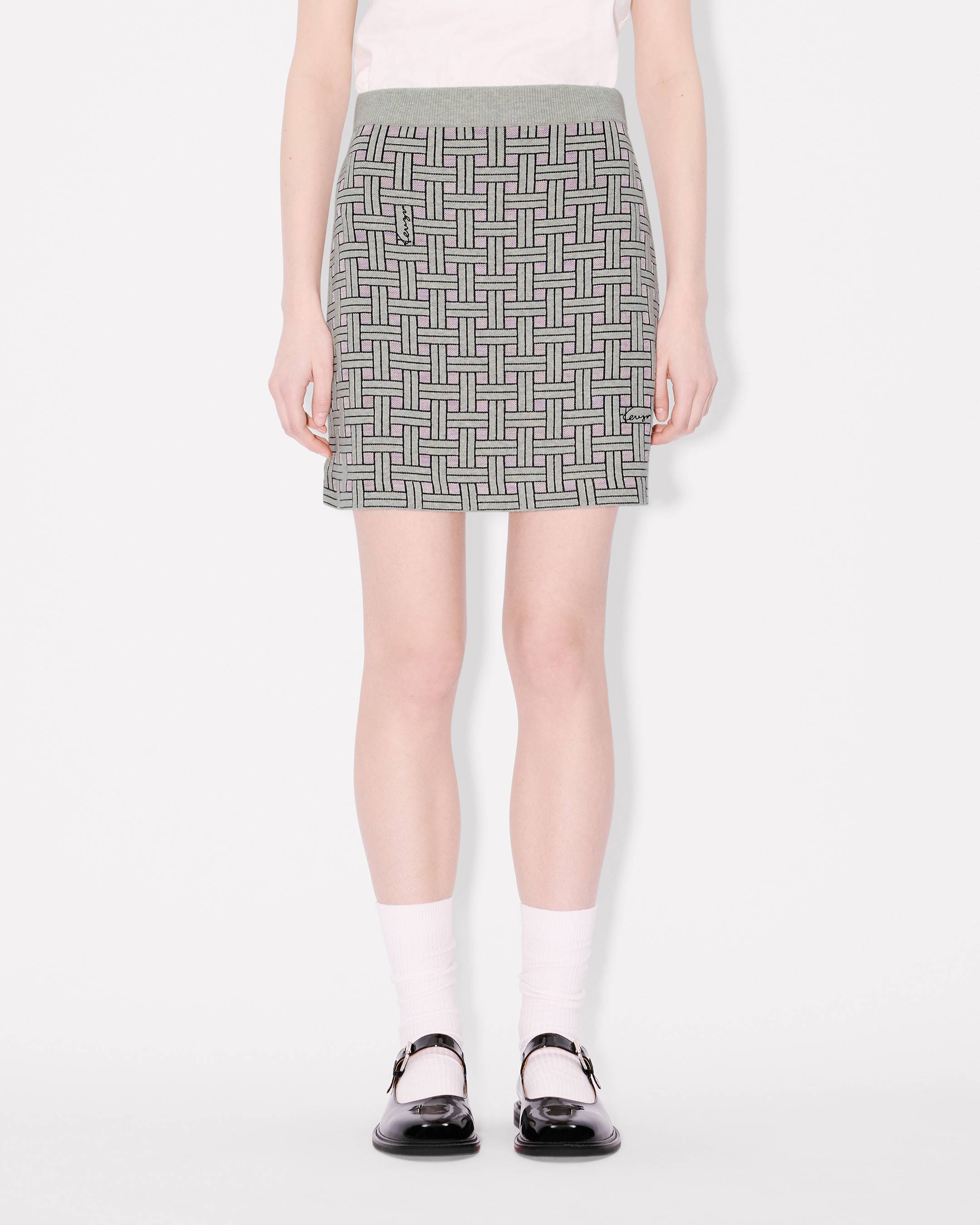 'KENZO Weave' mini skirt in mixed cotton wool