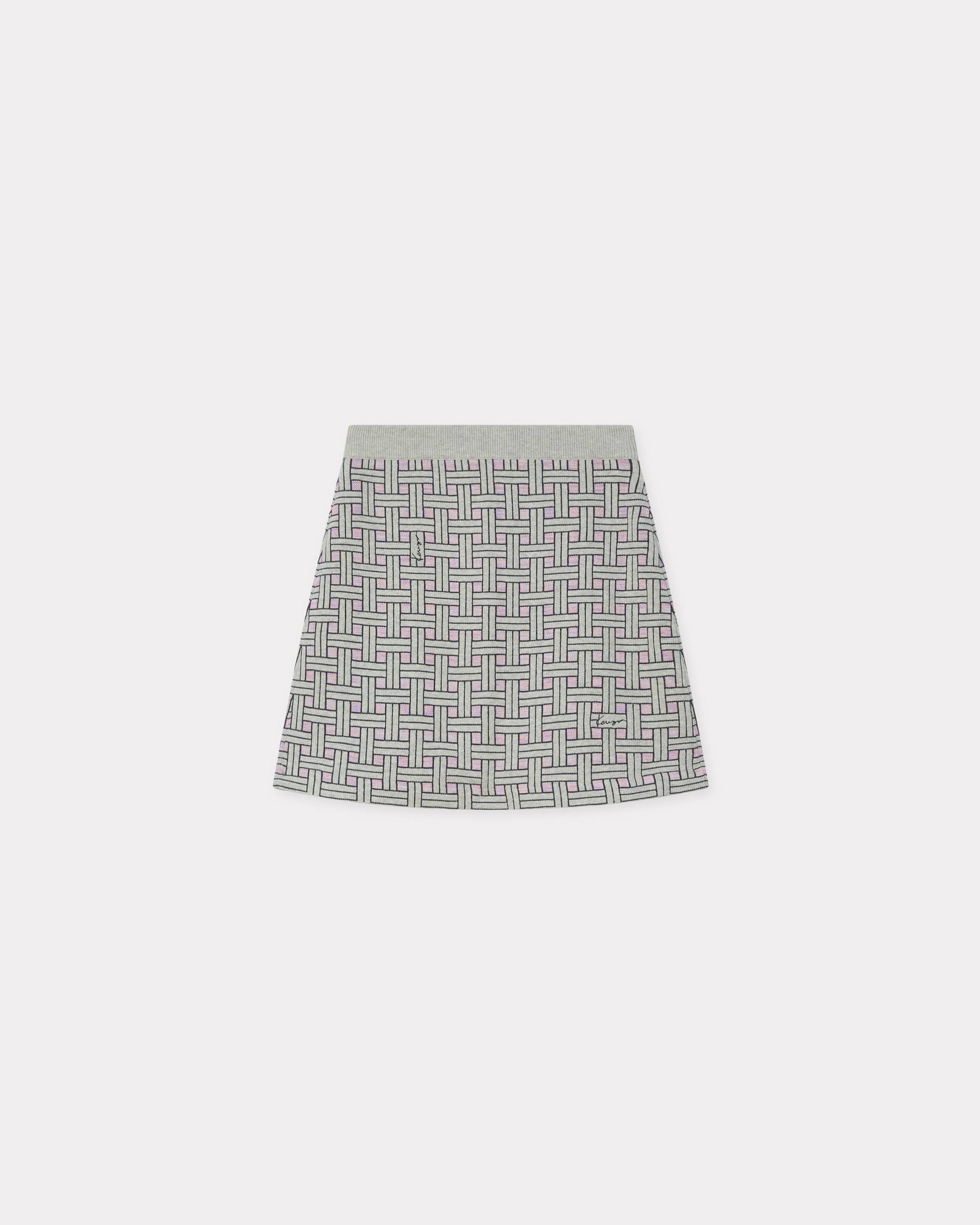 'KENZO Weave' mini skirt in mixed cotton wool