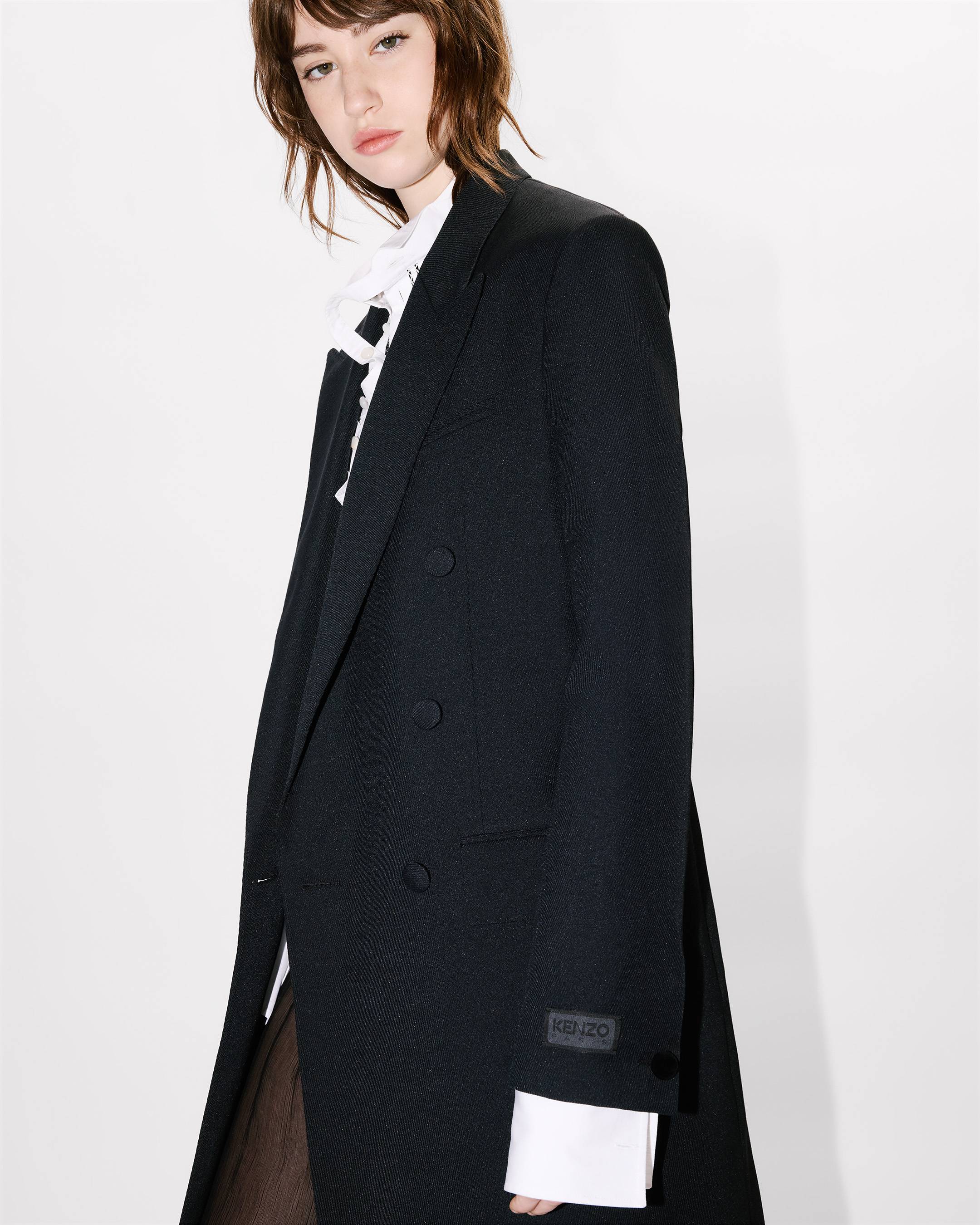 Long tailoring coat in virgin wool