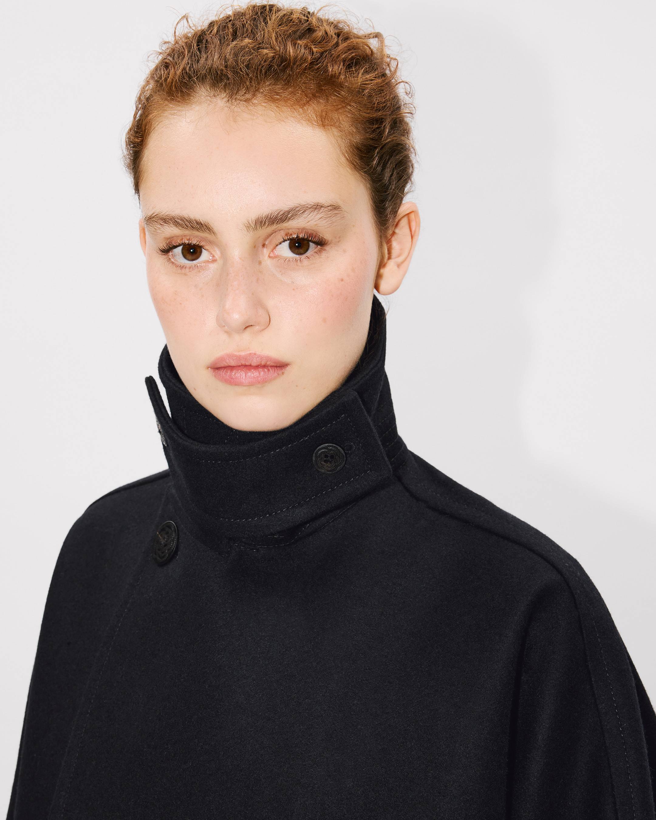 Oversized kimono coat in virgin wool