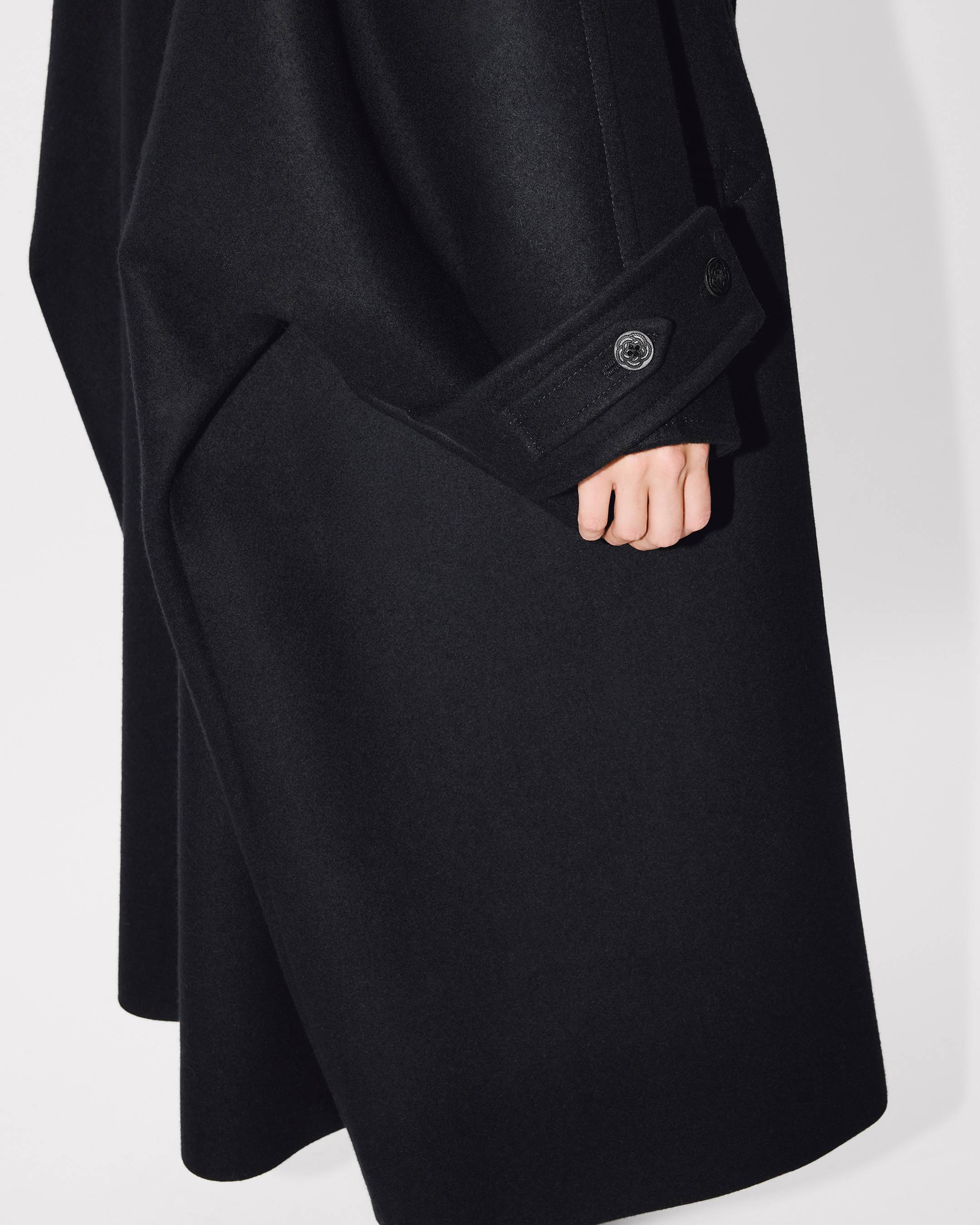 Oversized kimono coat virgin wool