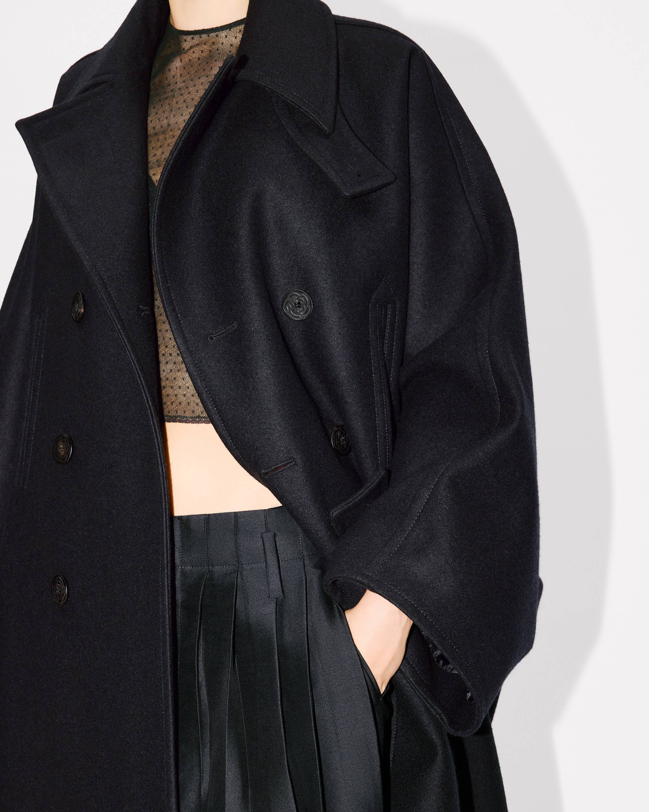 Oversized kimono coat virgin wool