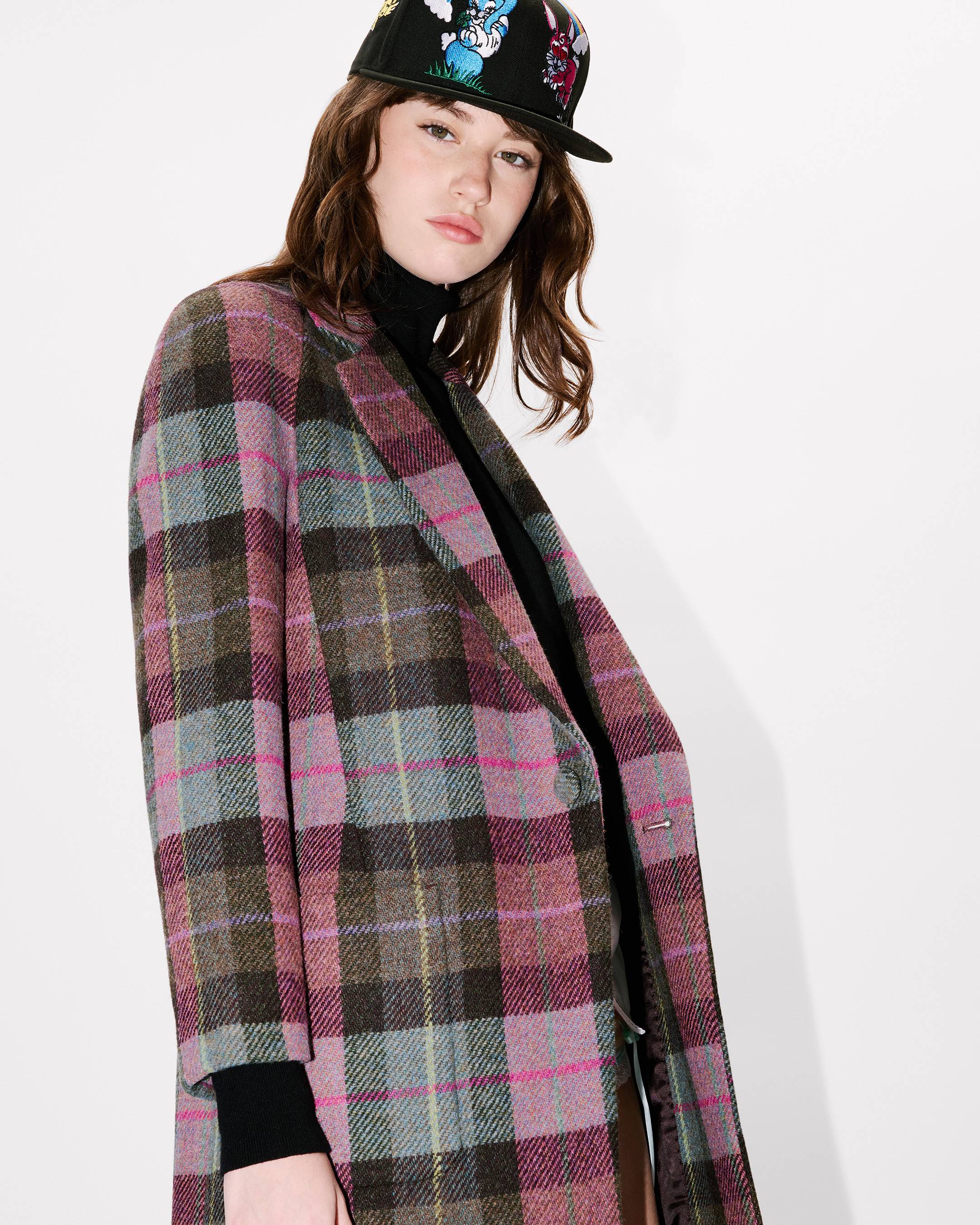 Long tailored jacket in Harris tweed