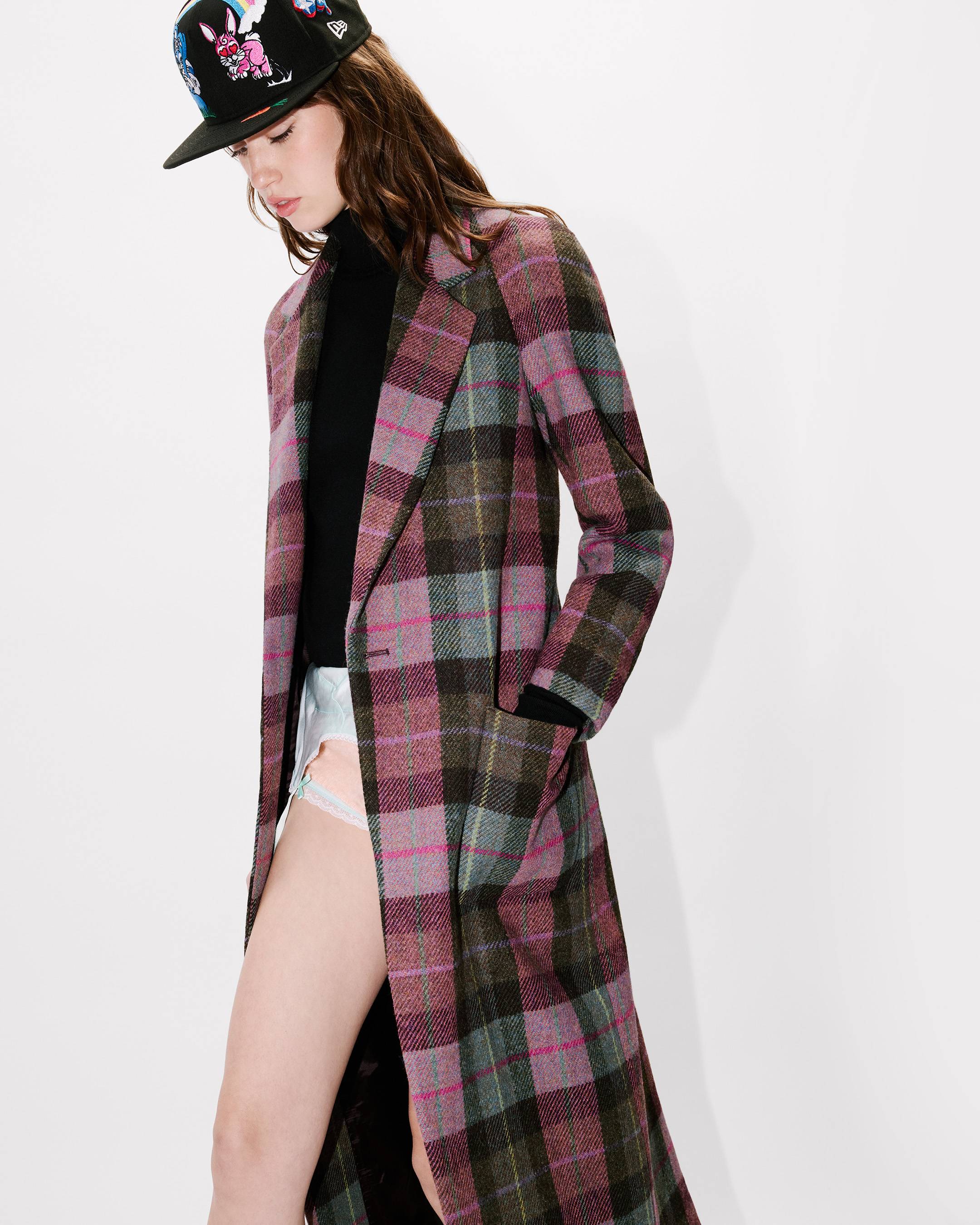 Long tailored jacket in Harris tweed