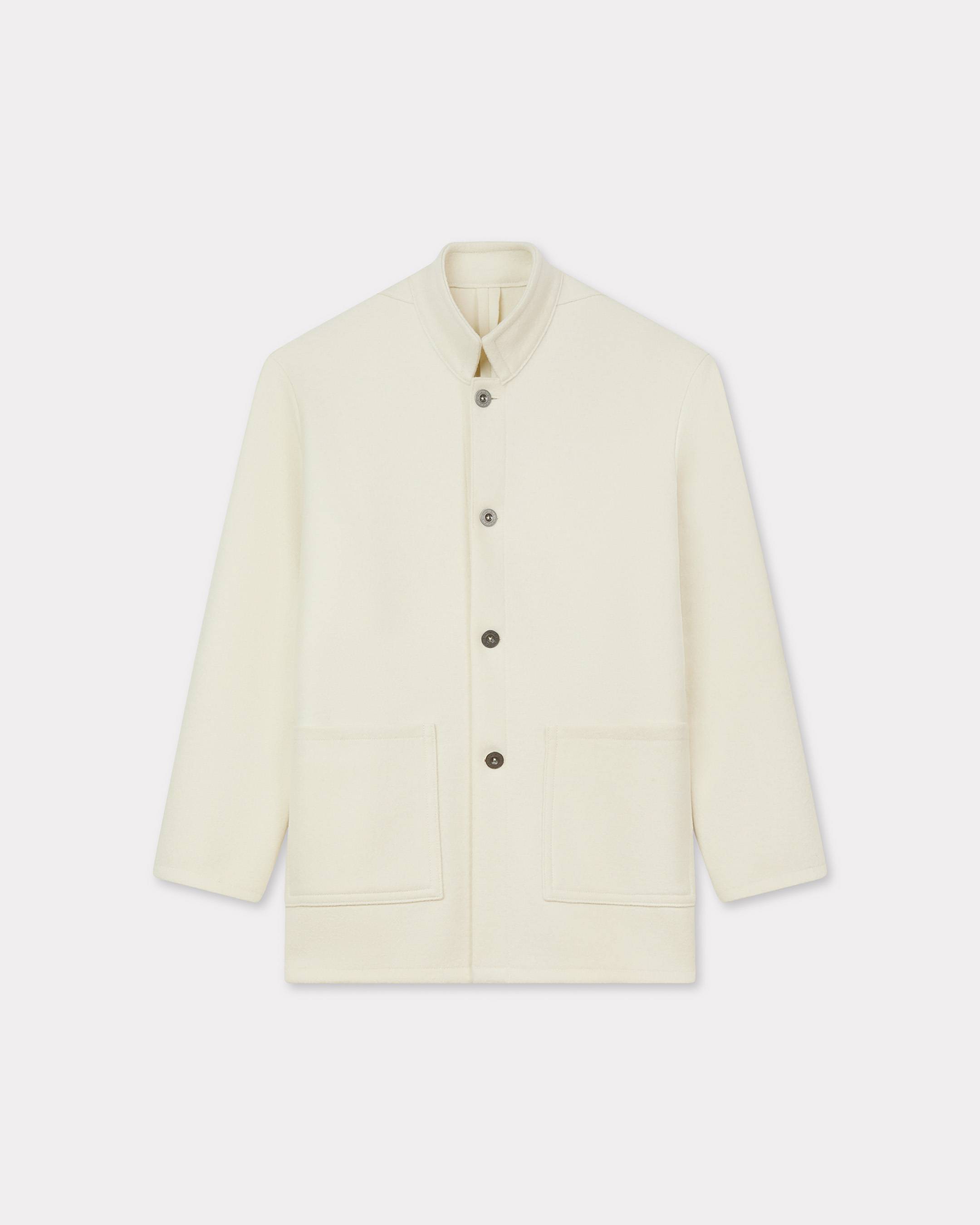 KENZO Officer Coat In Virgin Wool Ecru - Womens Size 42