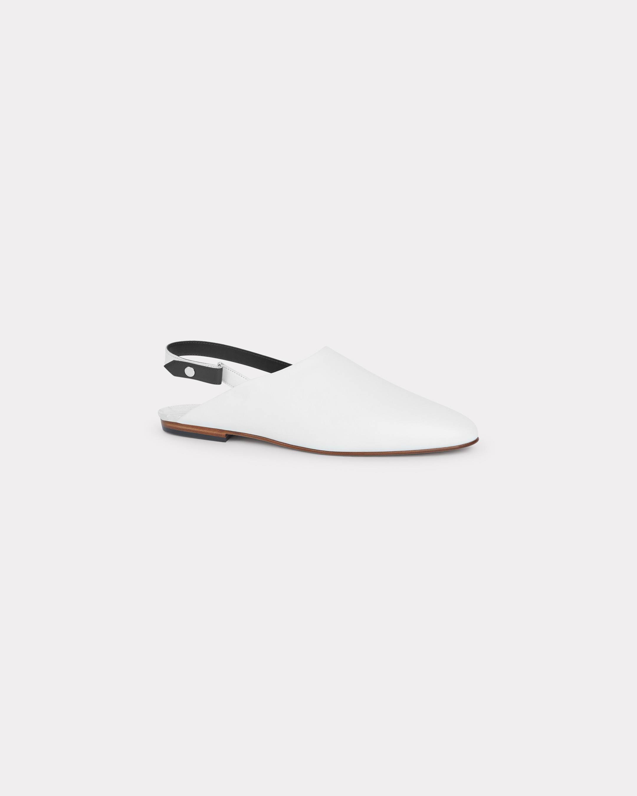 KENZO 'Kenzo-k@Li' Mules In Nappa Leather, White, Womens , 39