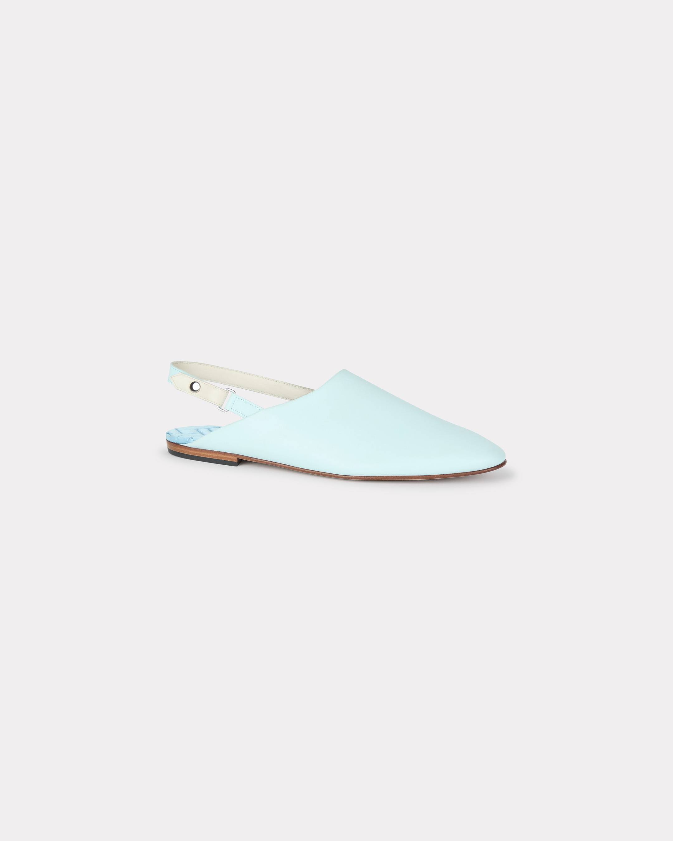 KENZO 'Kenzo-kali' Mules In Nappa Leather Aqua - Womens Size 38