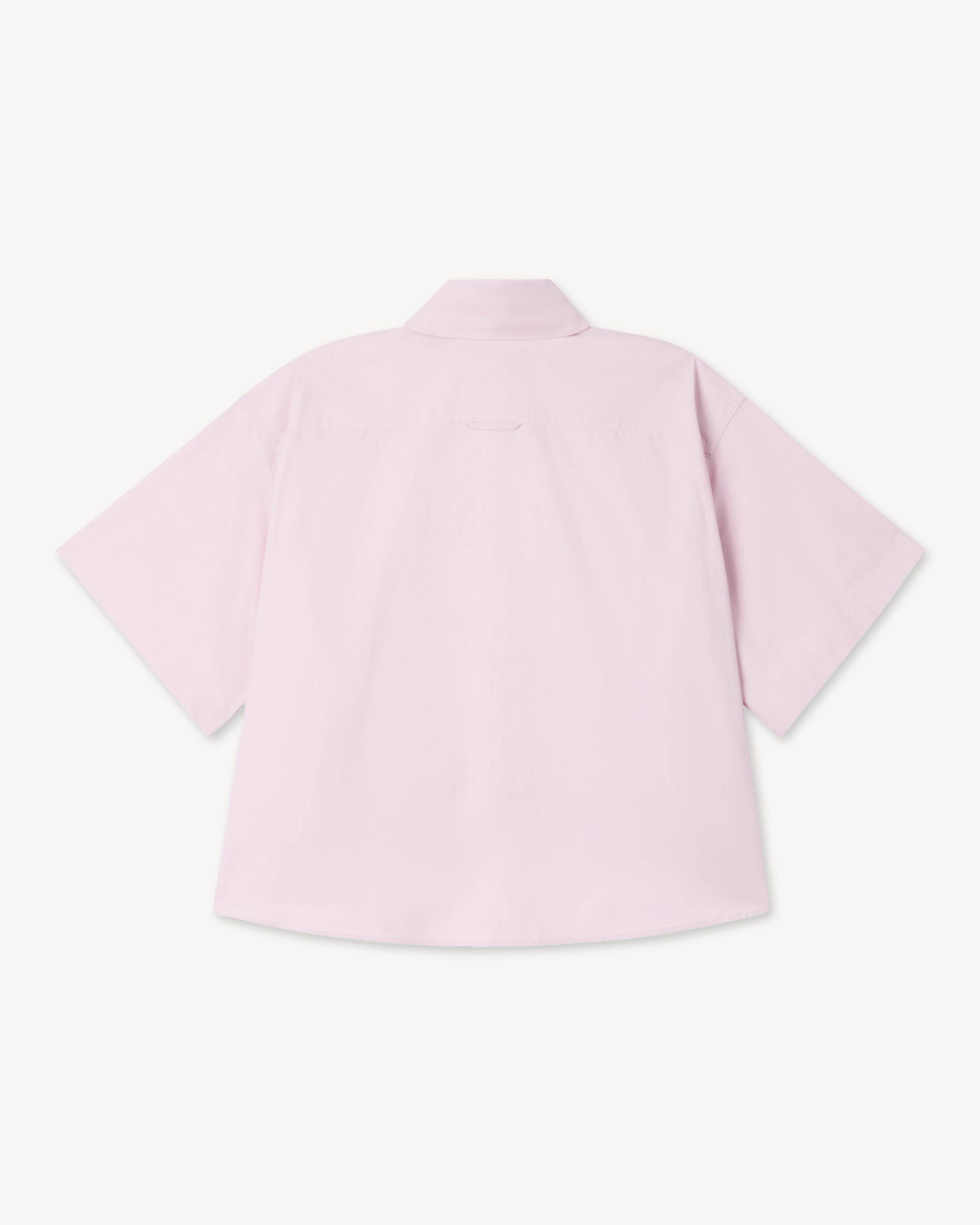 Camicia corta con spalle scese in popeline di cotone 'Boke Flower 2.0'