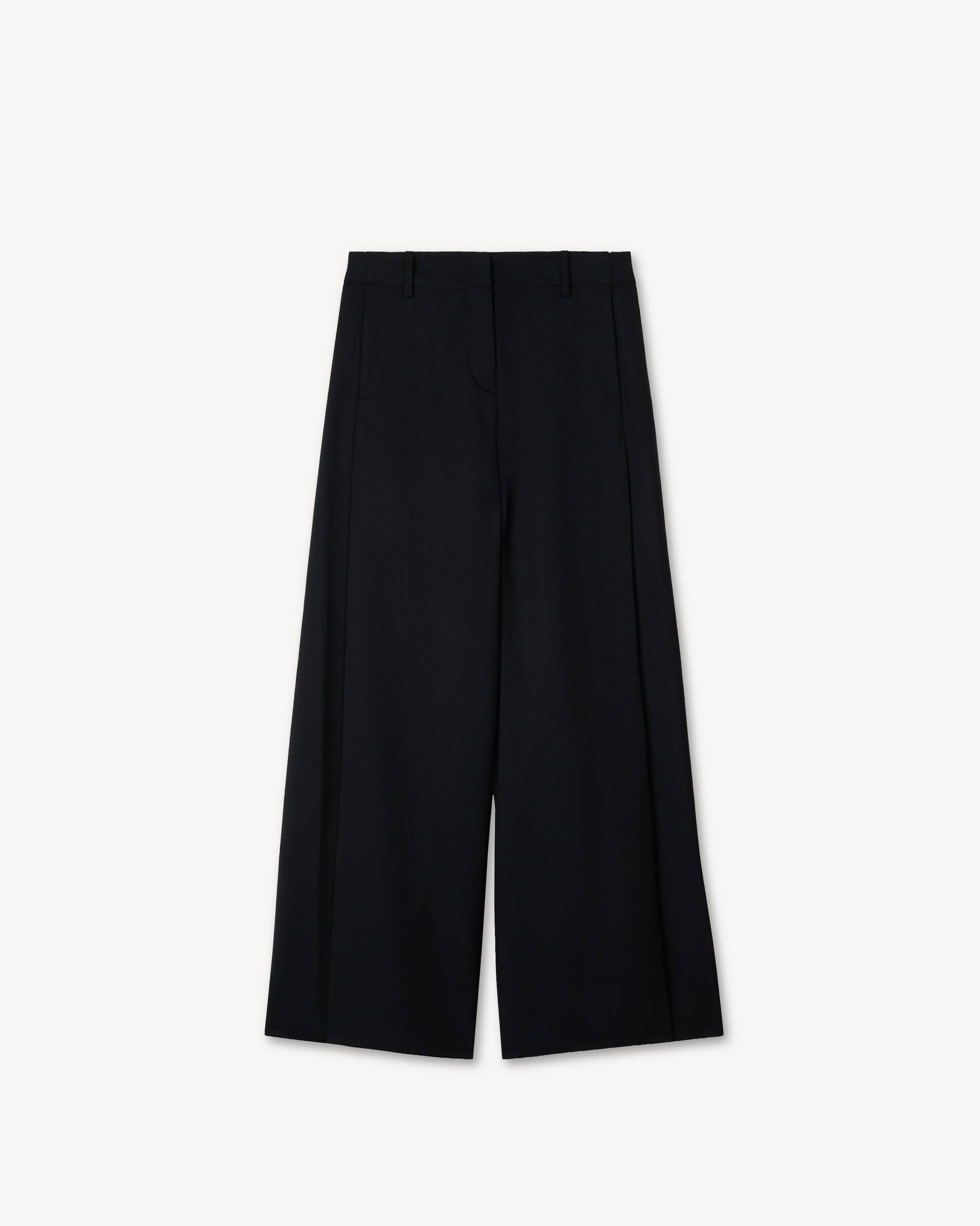 Wide leg pants in virgin wool