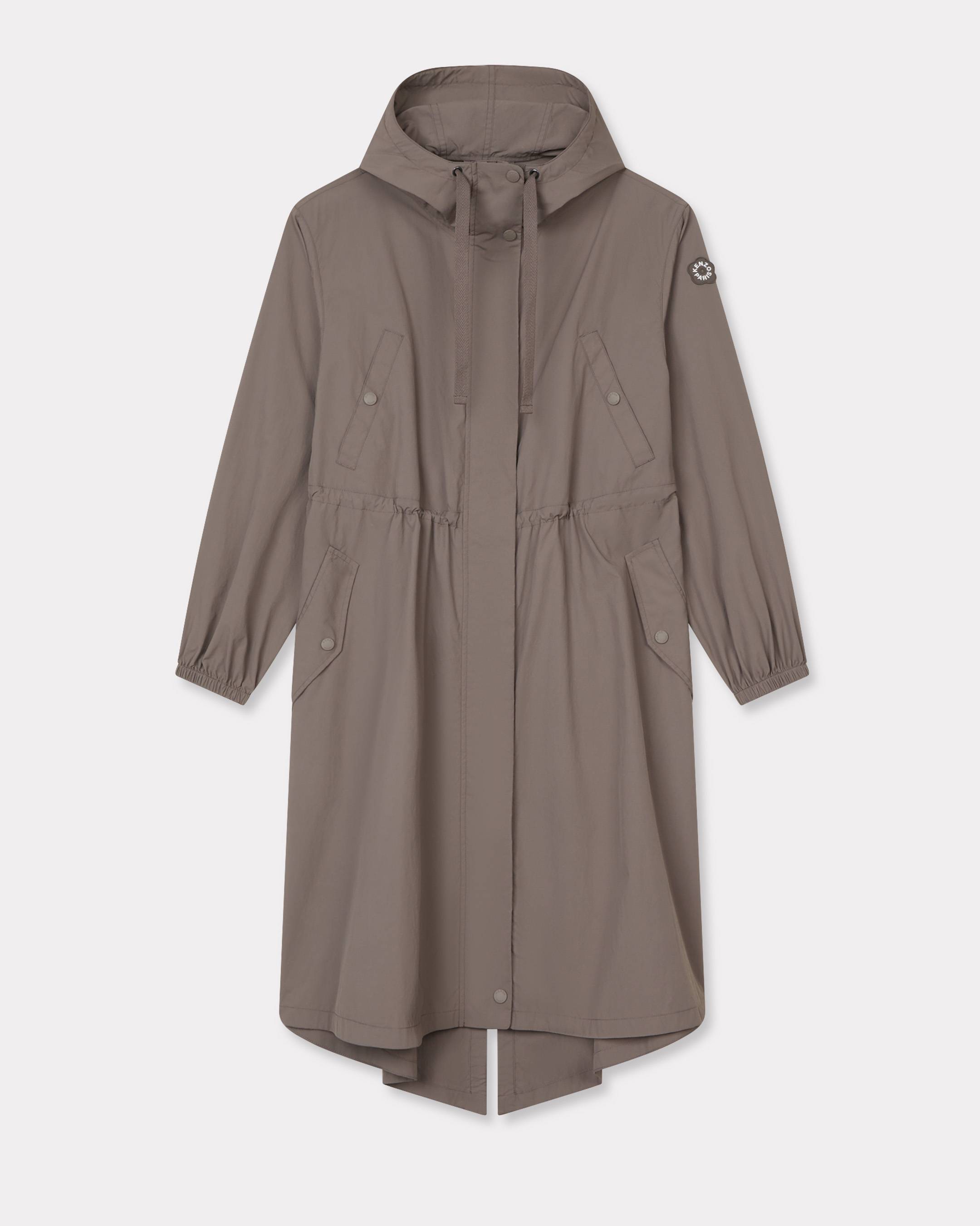 KENZO 'Boke Flower 2.0' Long Windbreaker, Woman, Taupe, Size M, Nylon