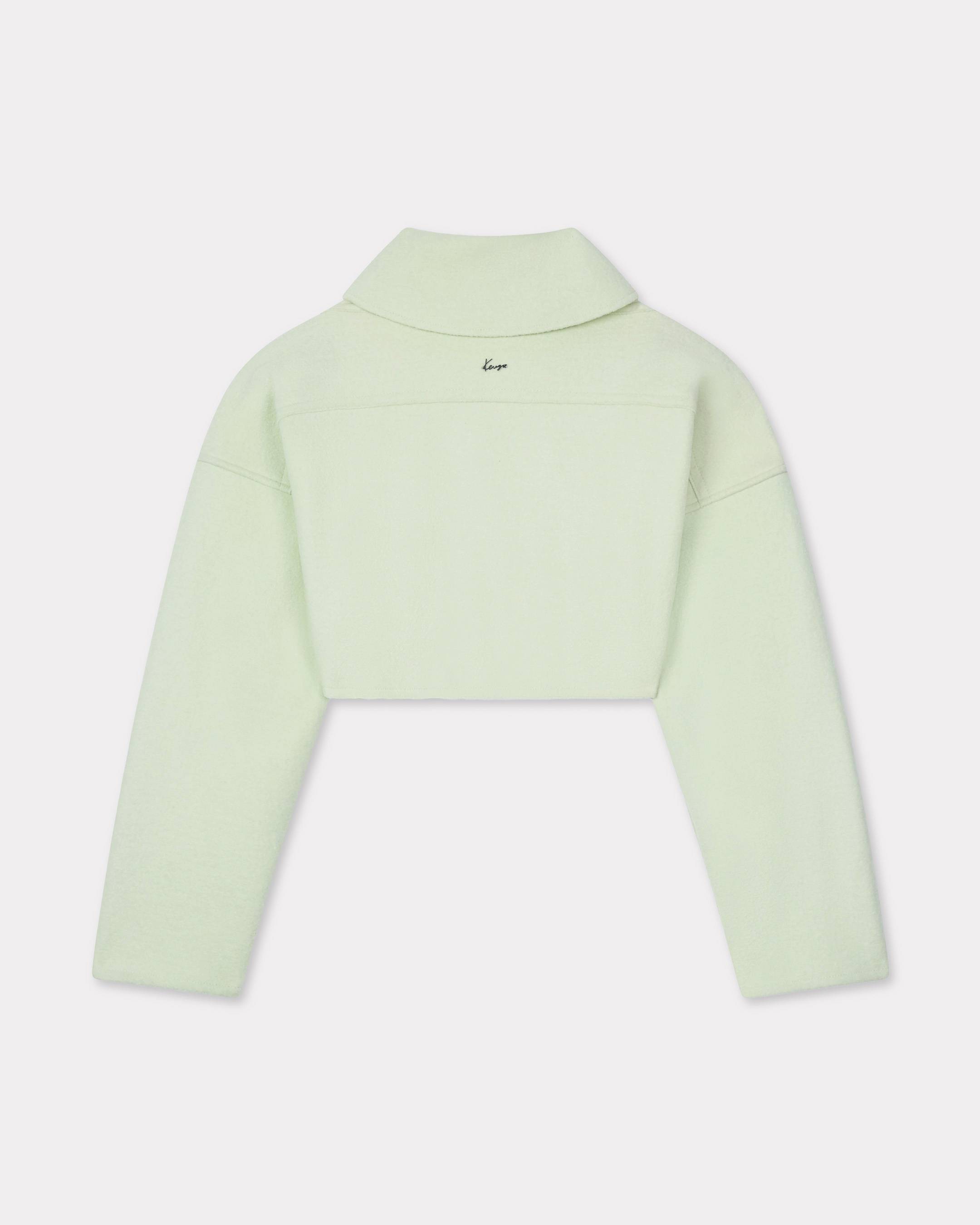 Boxy cropped vareuse in virgin wool