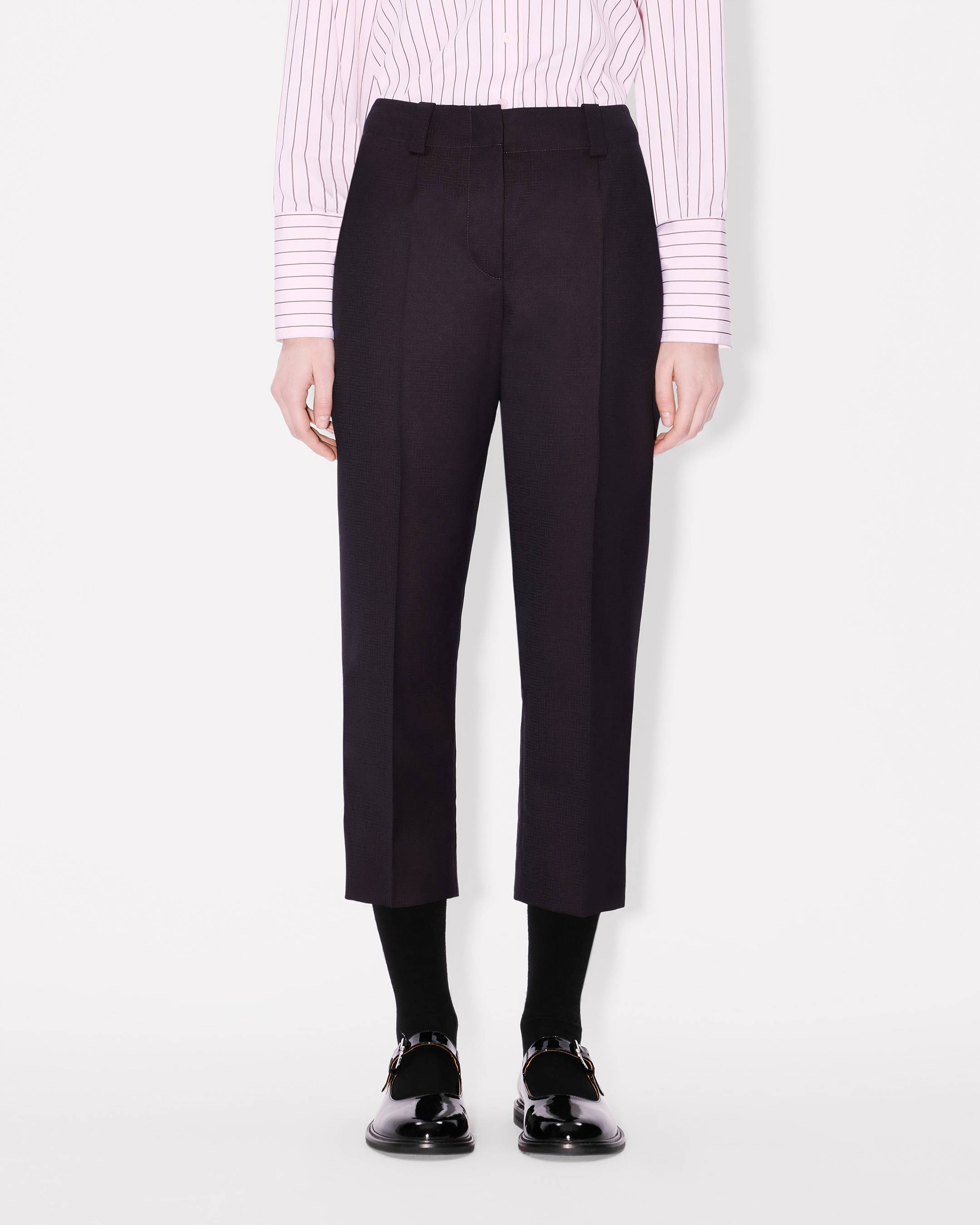 'KENZO Weave' cropped pants in wool jacquard