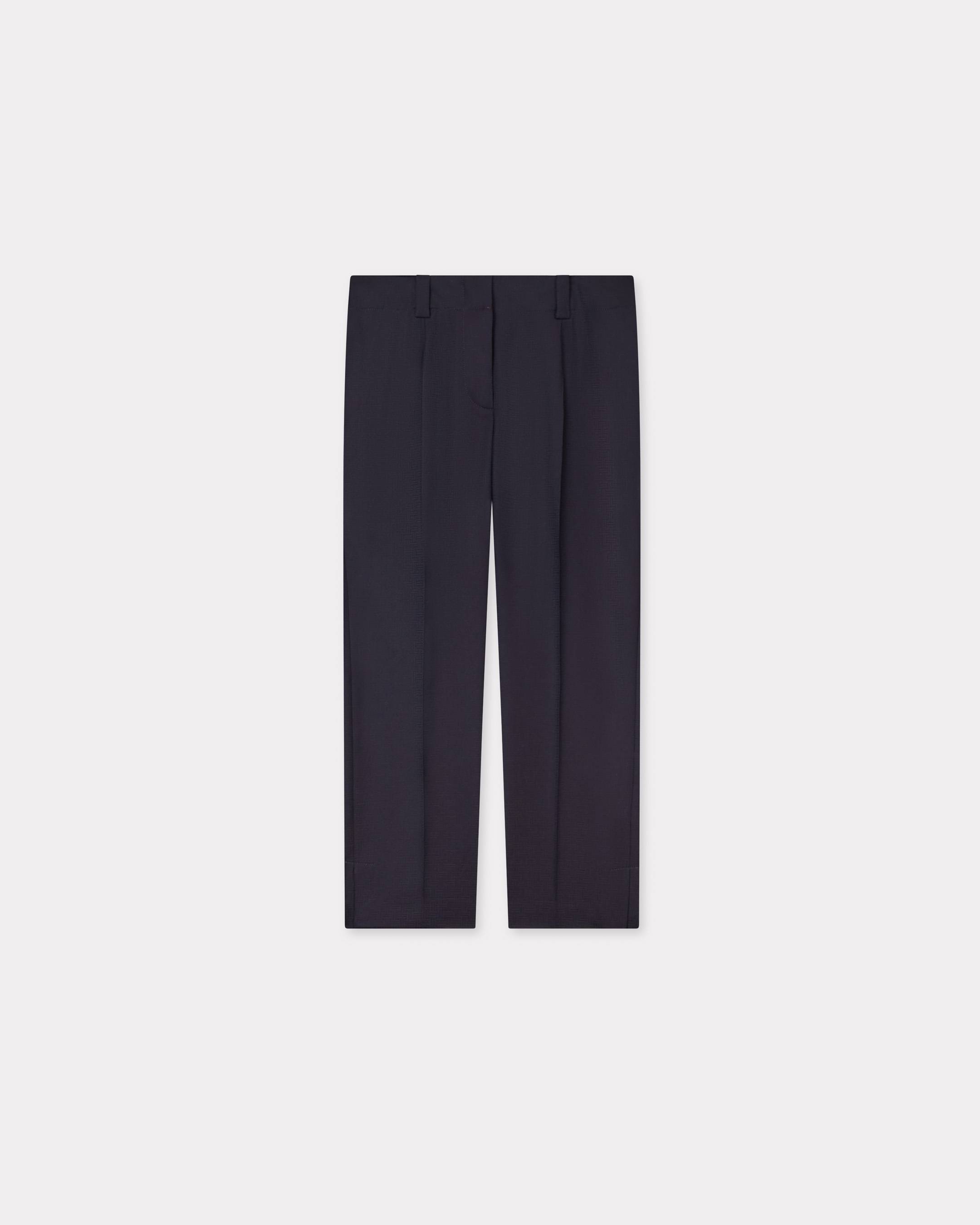 KENZO 'Kenzo Weave' Cropped Pants In Wool Jacquard Chocolate Womens - Size 42