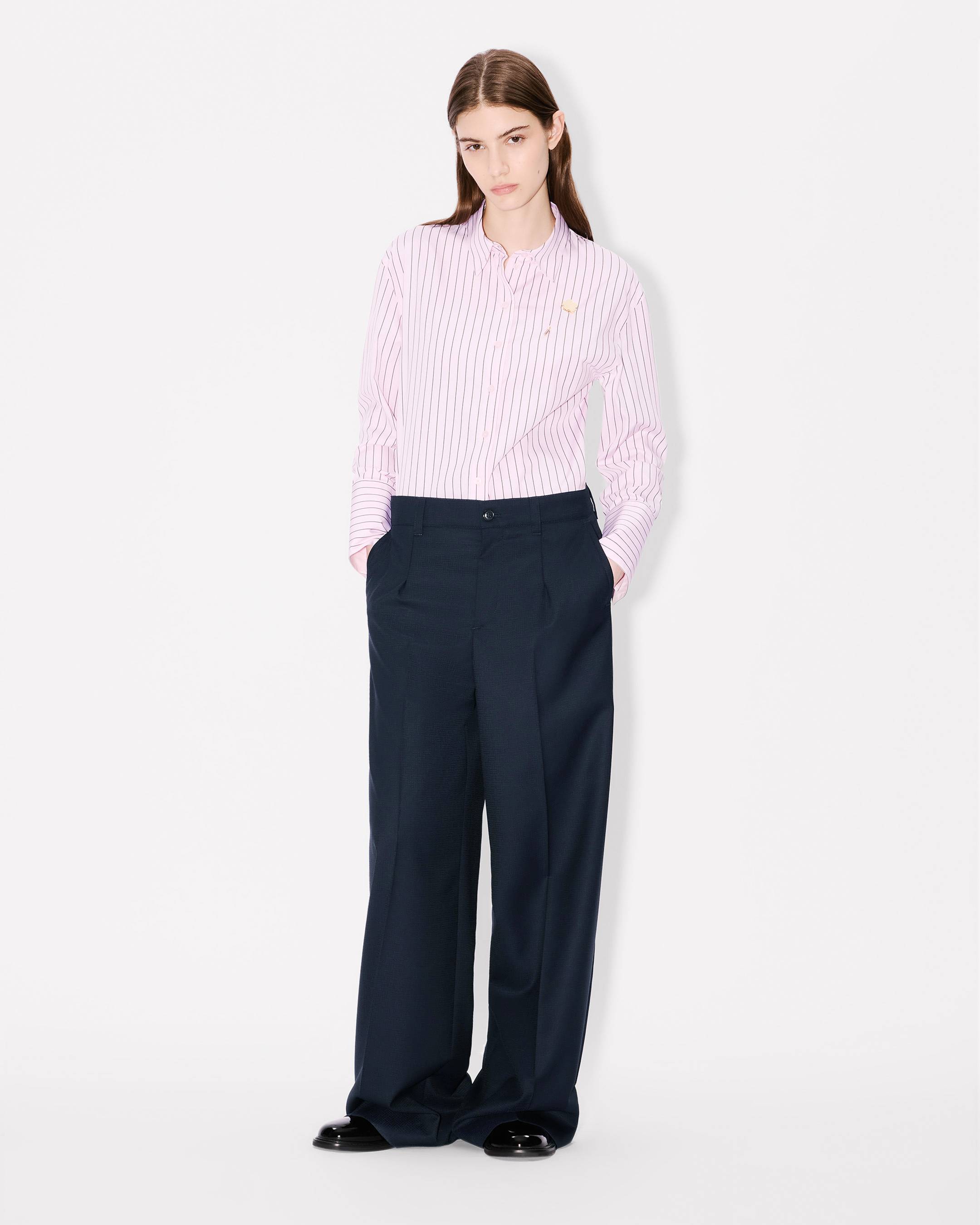 'KENZO Weave' wide leg pants in wool jacquard