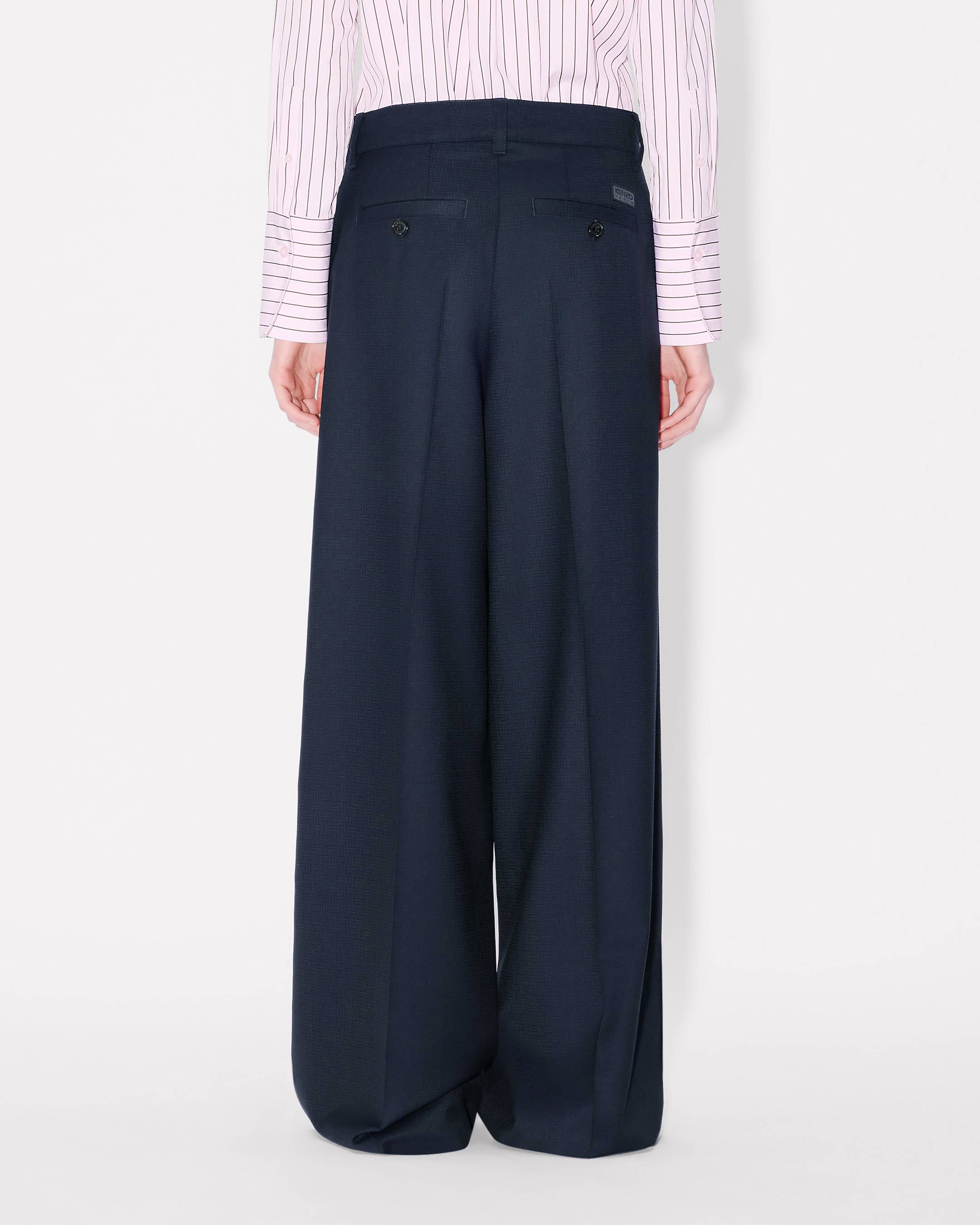 'KENZO Weave' wide leg pants in wool jacquard