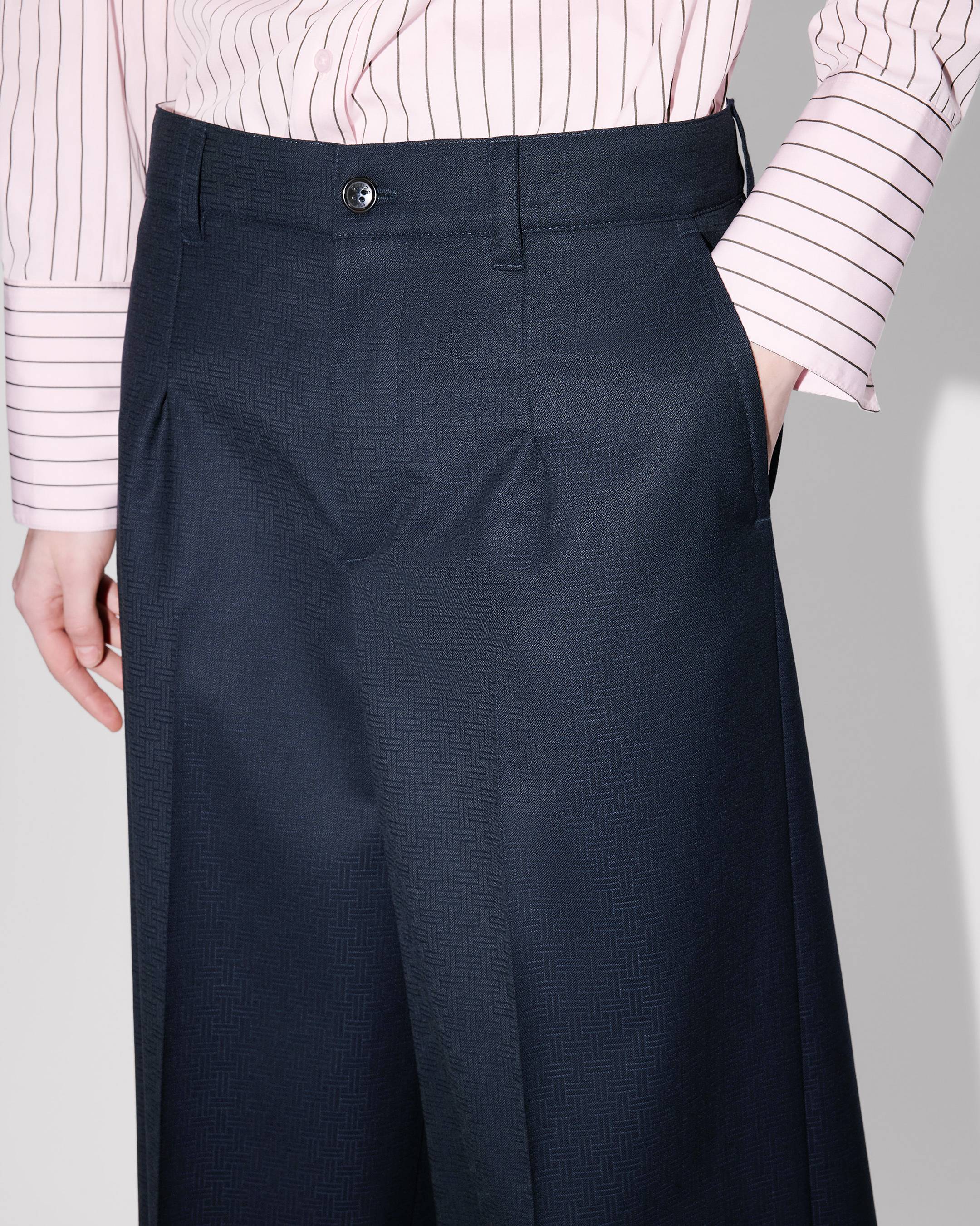 'KENZO Weave' wide leg pants in wool jacquard